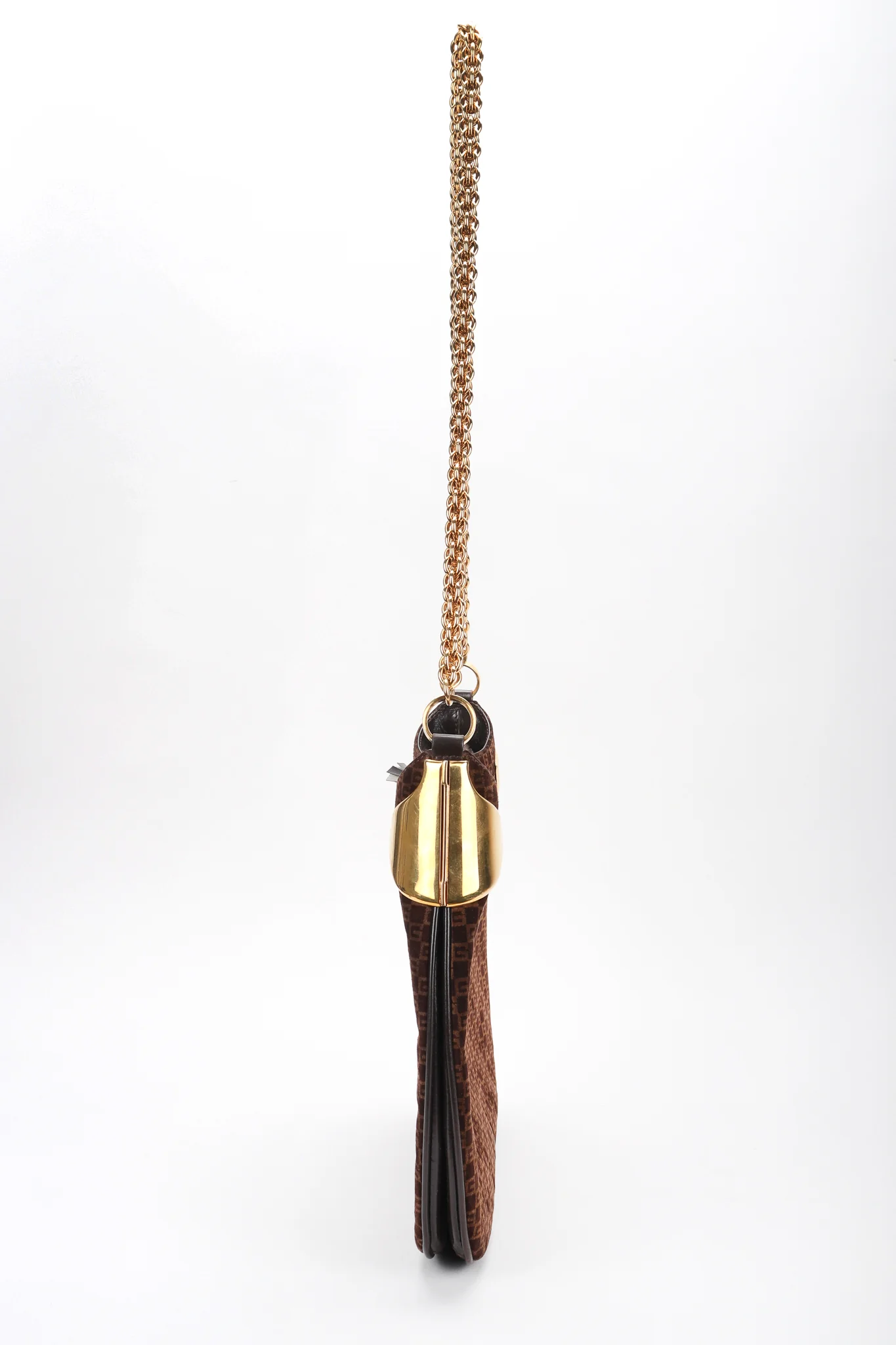 Suede Monogram Shoulder Bag - Image 5