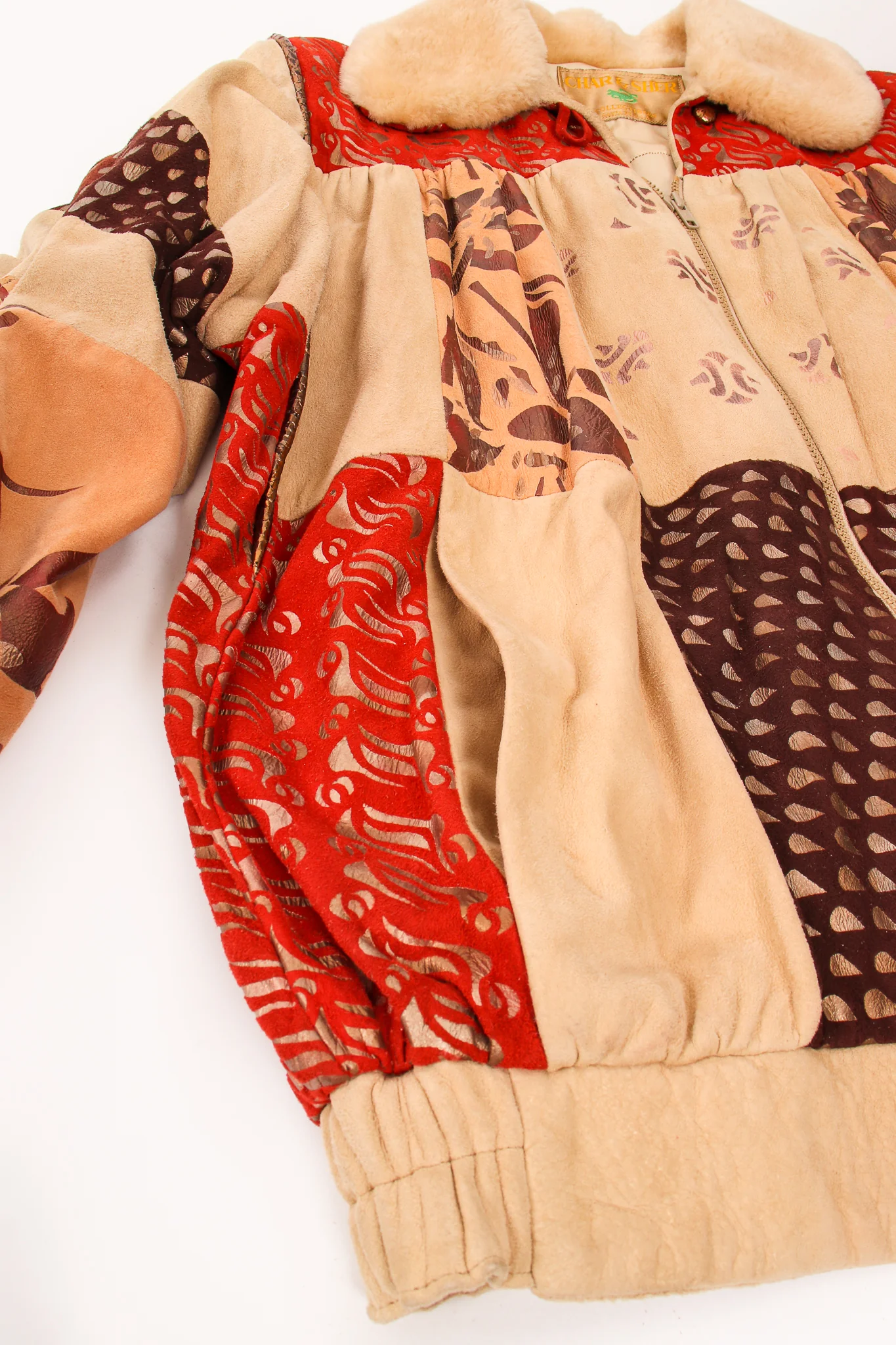 Suede Patchwork Bomber Jacket - Image 14