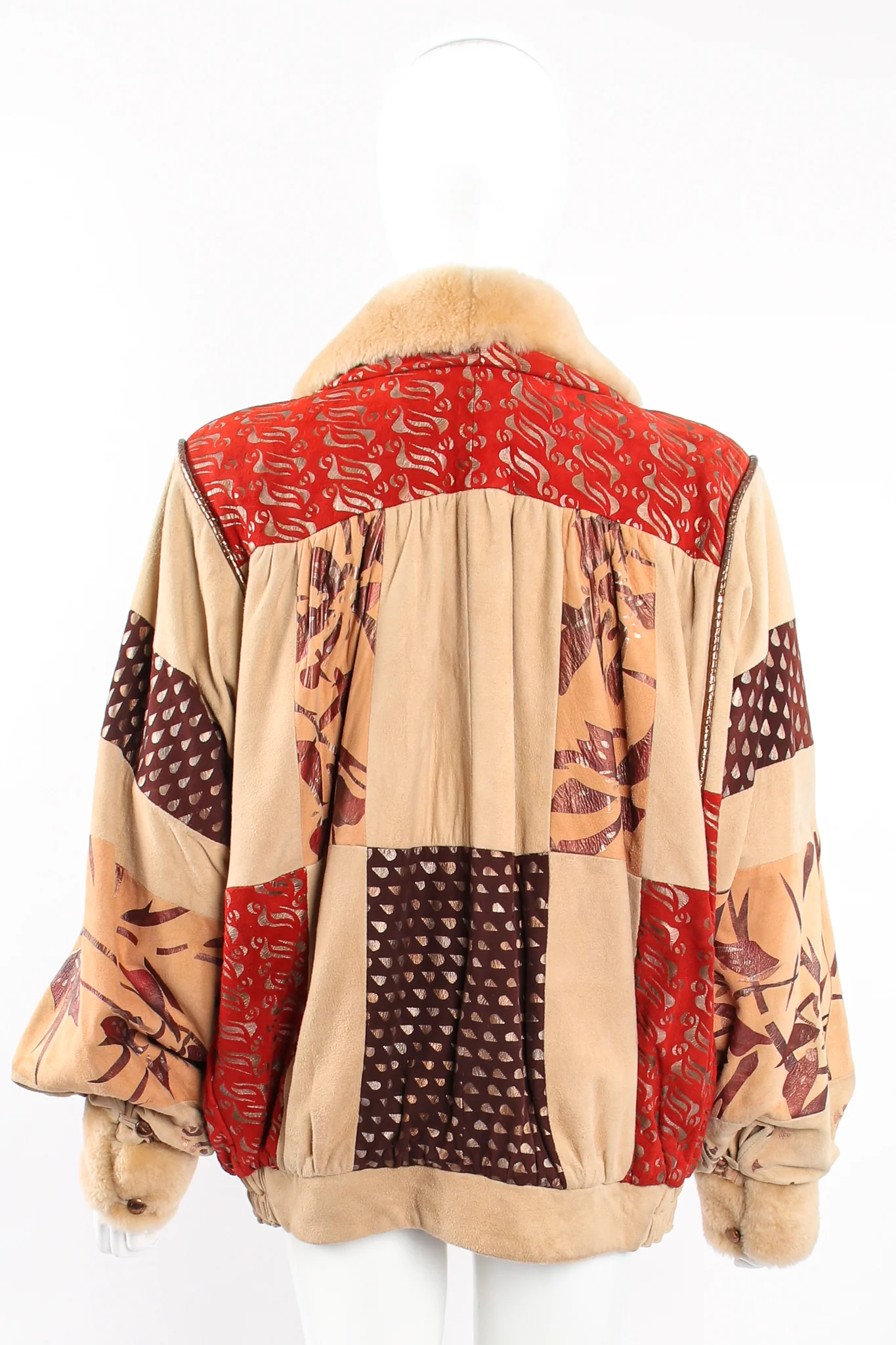 Suede Patchwork Bomber Jacket - Image 8