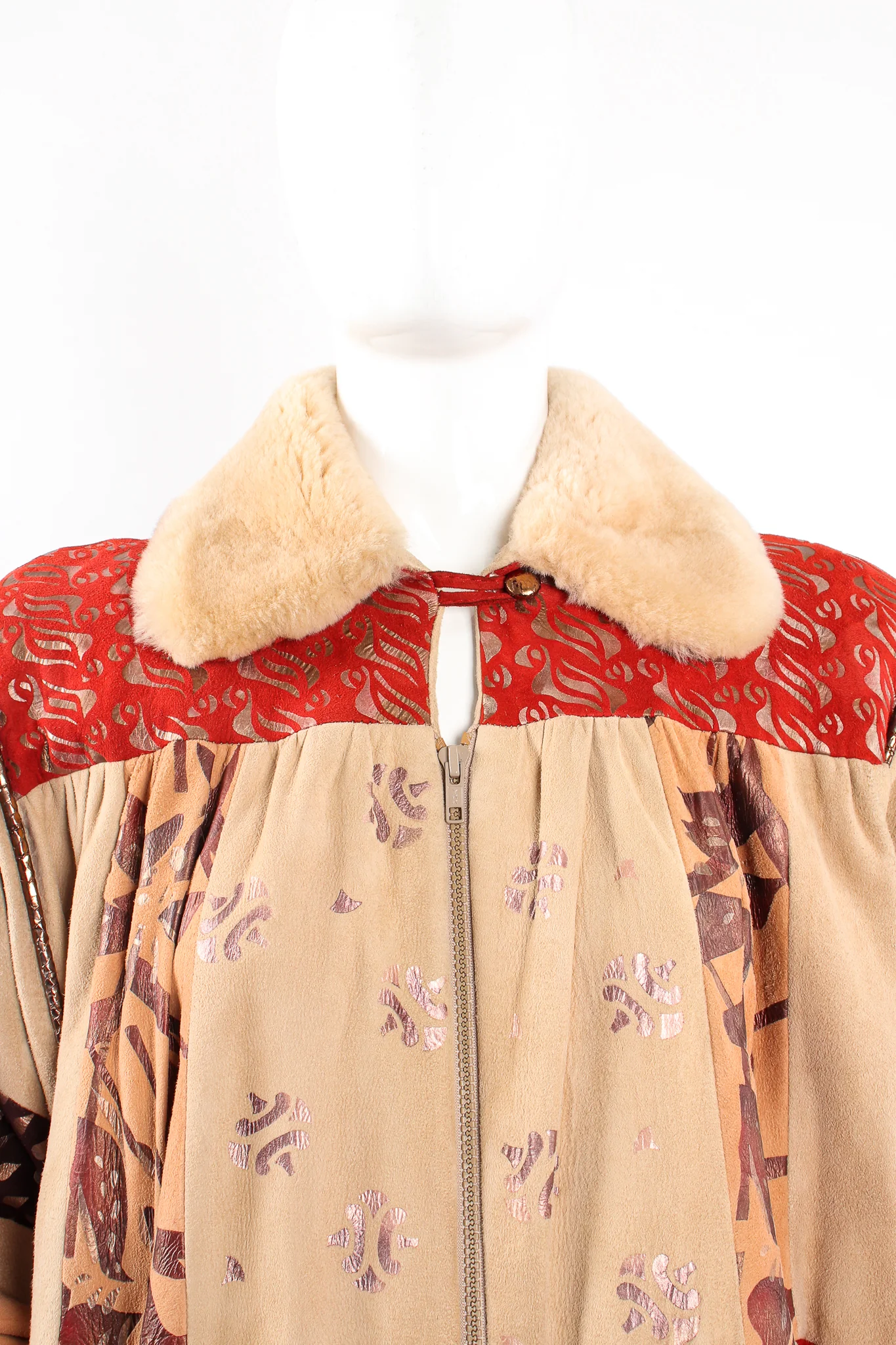 Suede Patchwork Bomber Jacket - Image 9
