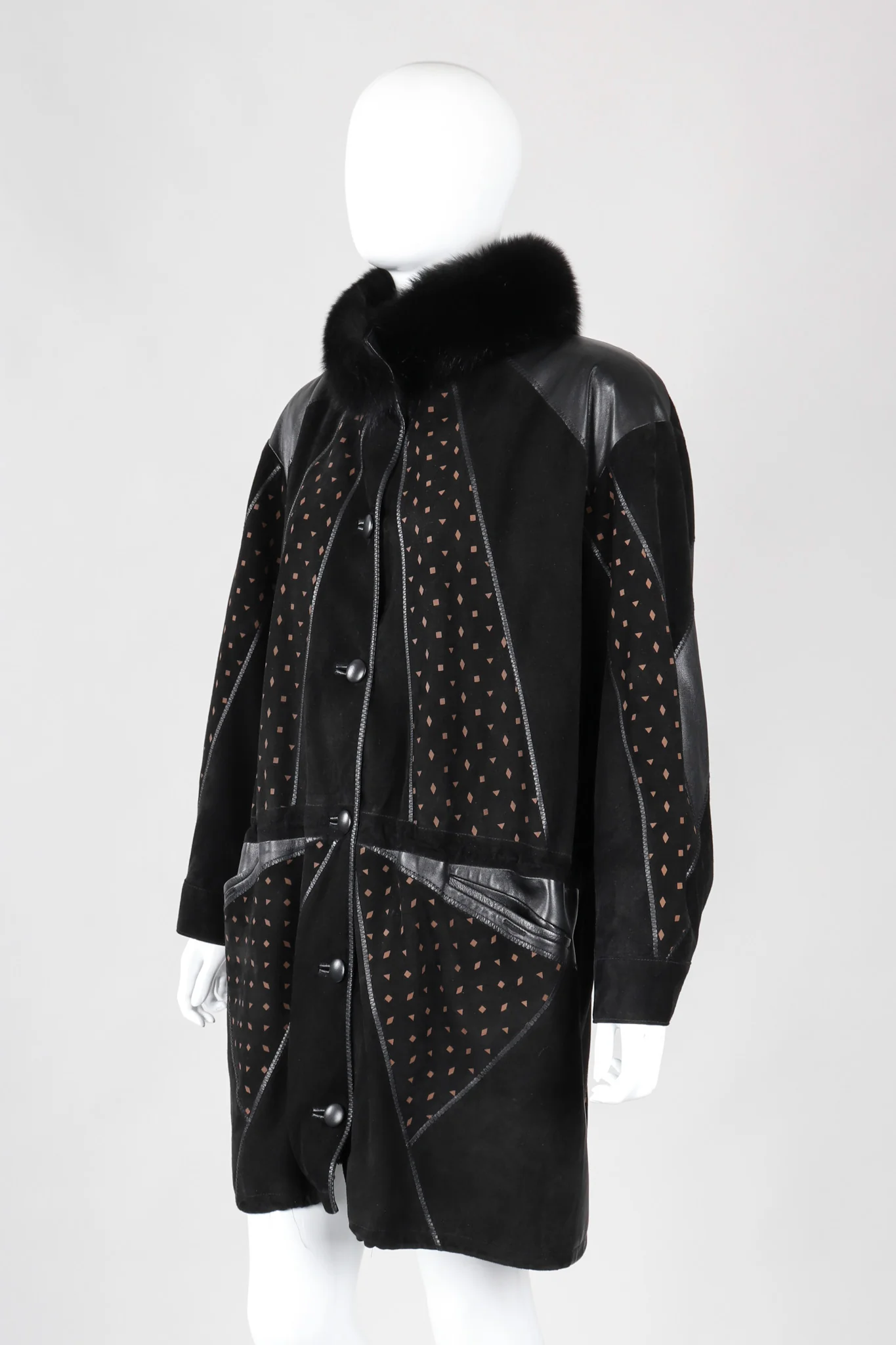 Suede Patchwork Car Coat