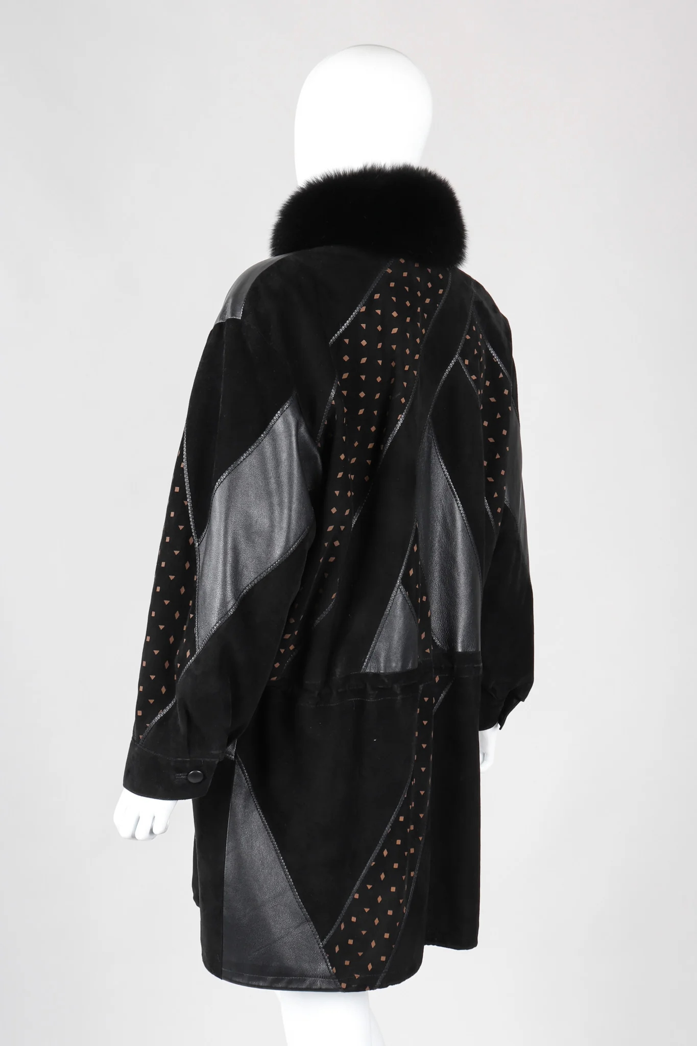 Suede Patchwork Car Coat - Image 5