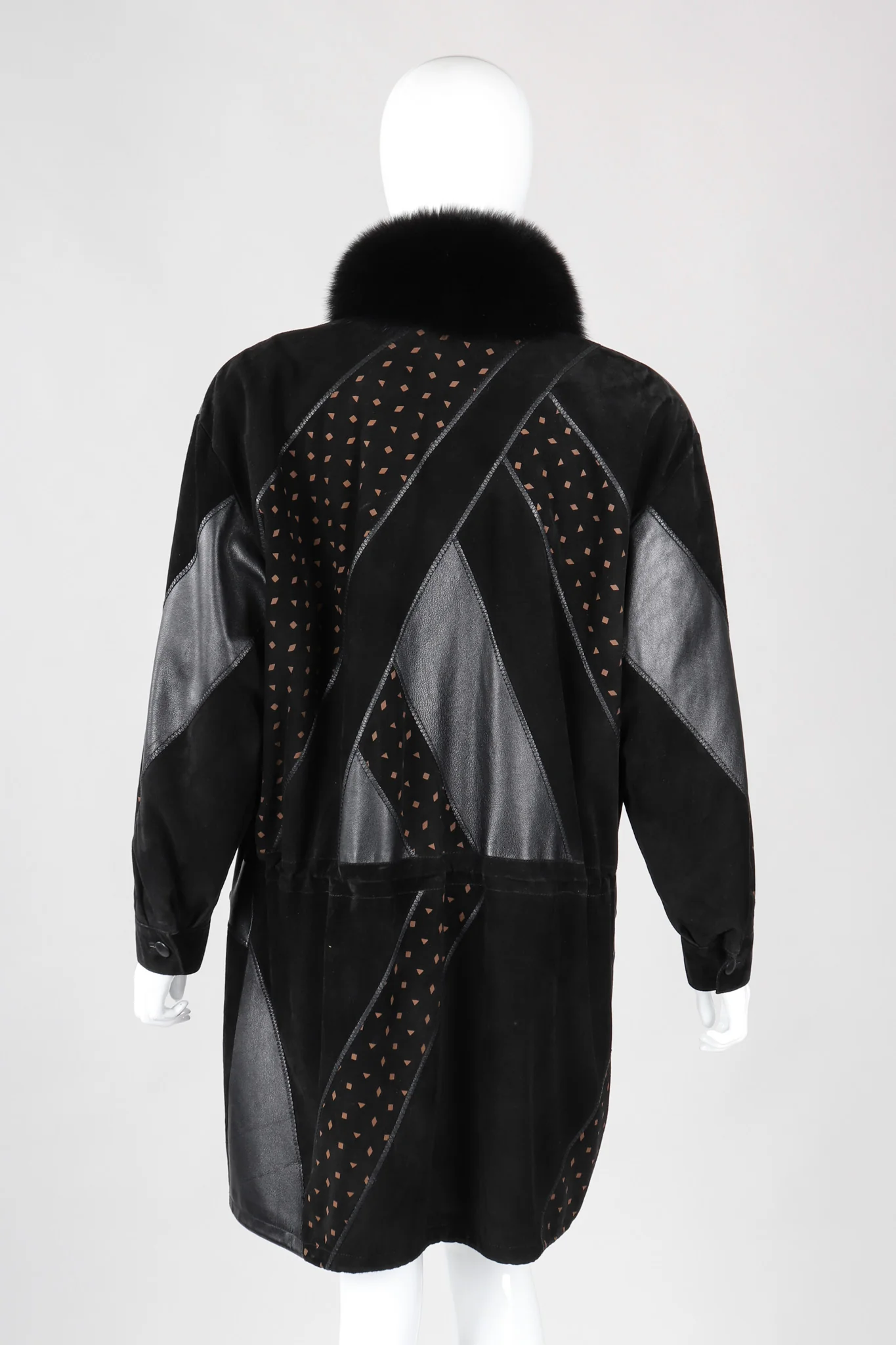 Suede Patchwork Car Coat - Image 6