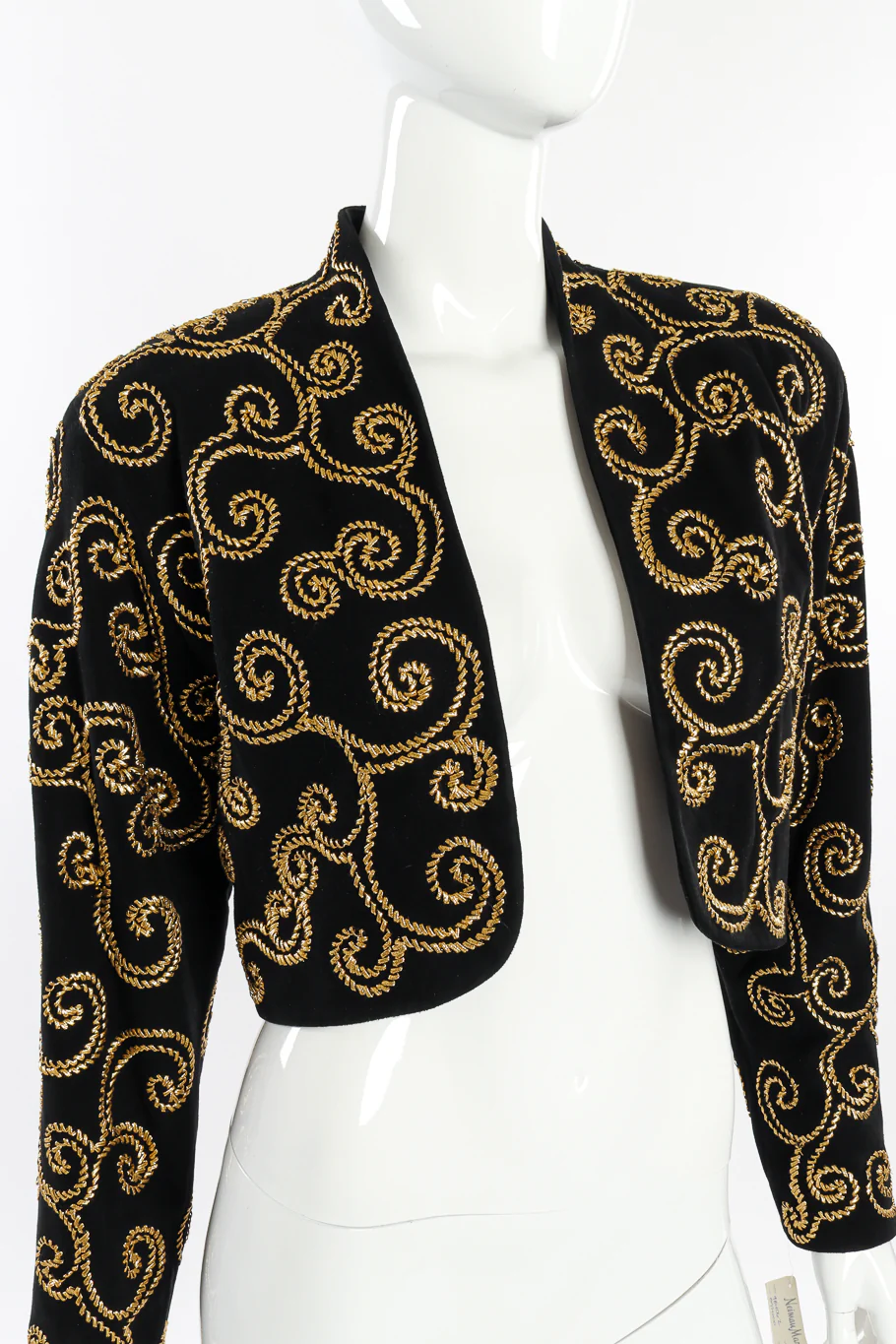 Suede Ribbon Swirl Bolero Jacket - Image 4
