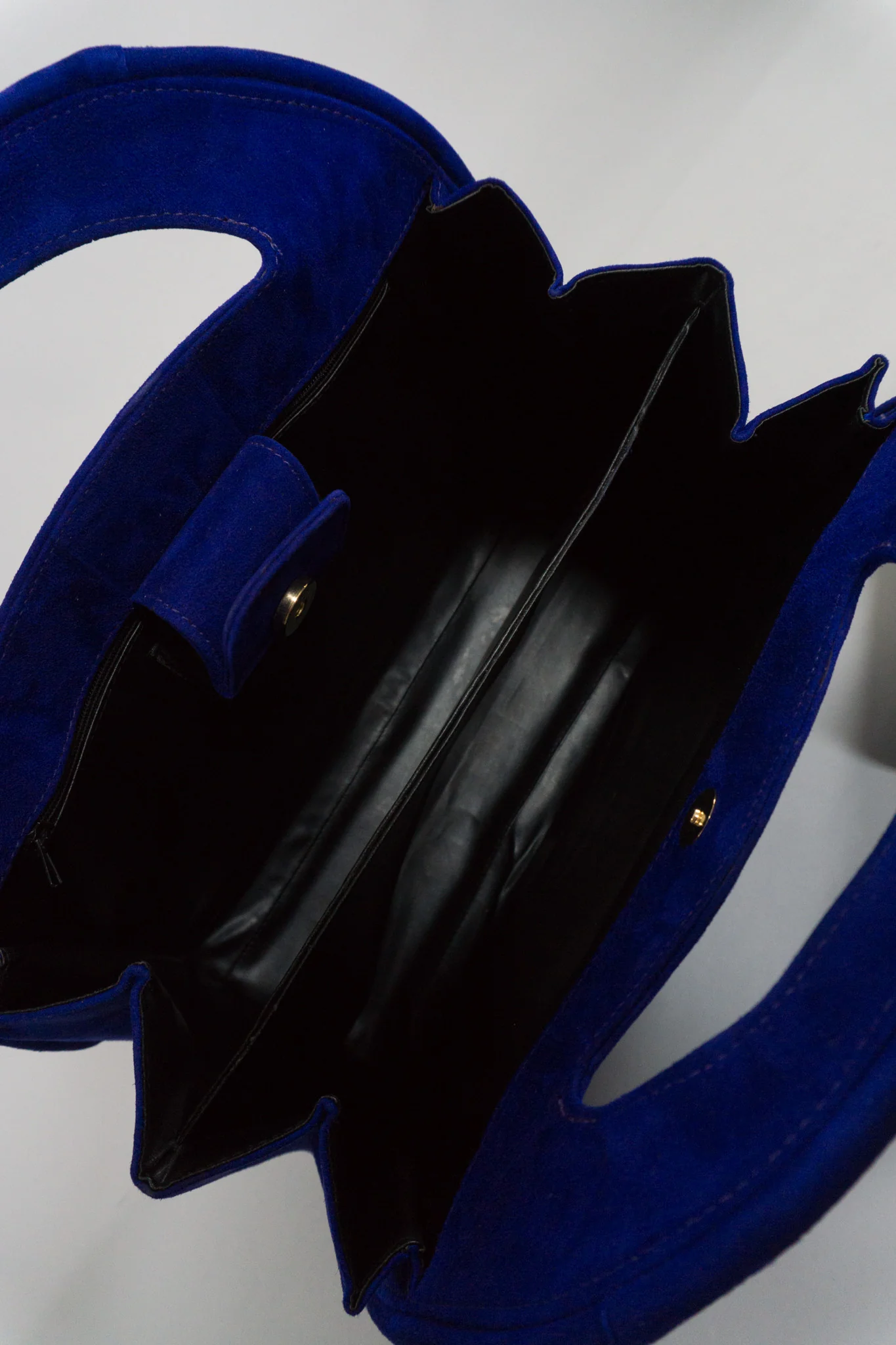 Suede Shaped Handbag - Image 6