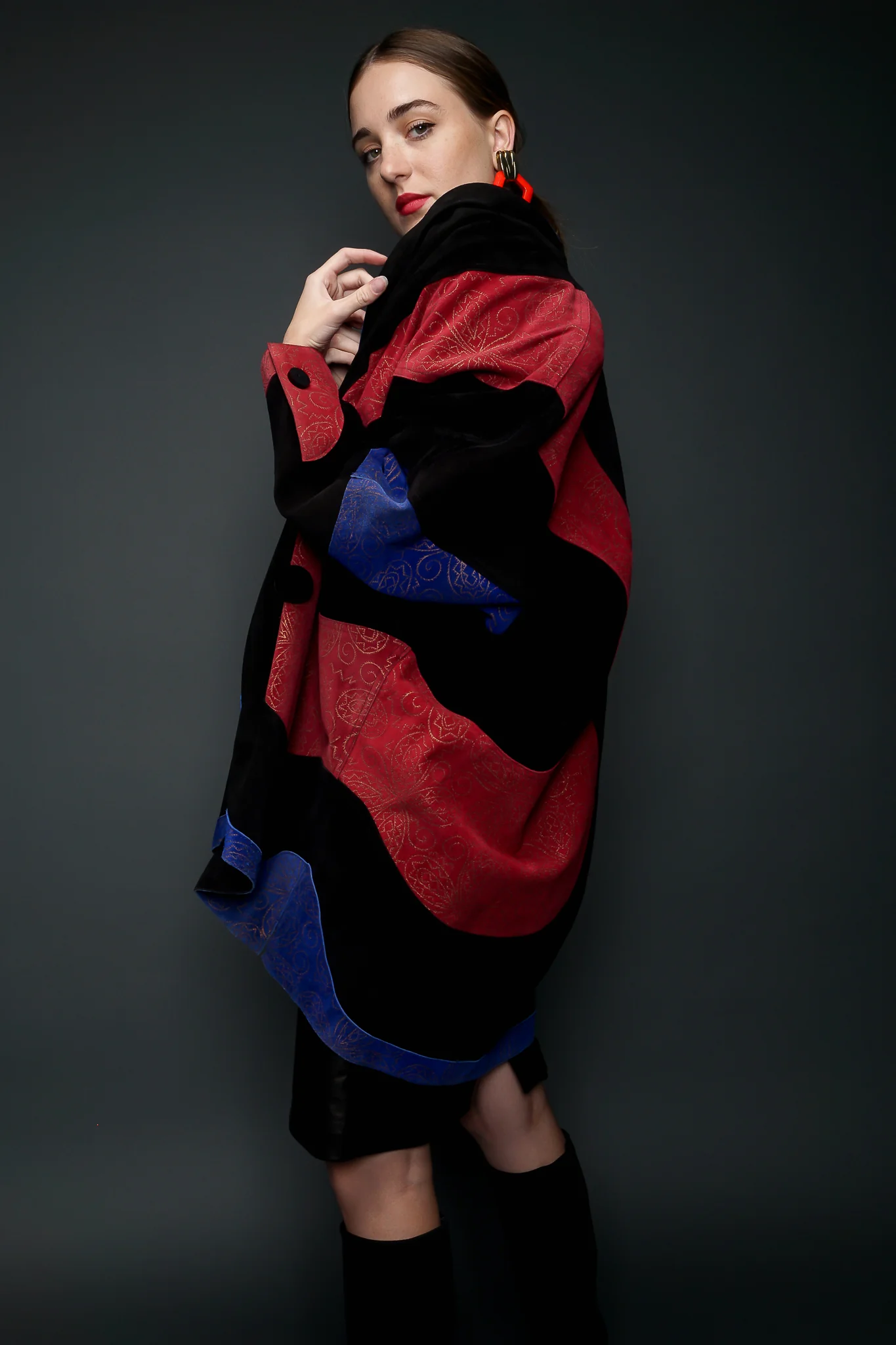 Suede Swirl Cocoon Coat - Image 4