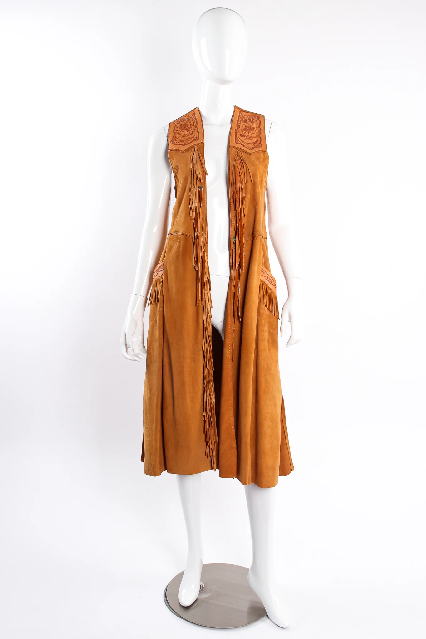 Suede Tassel Vest Overcoat