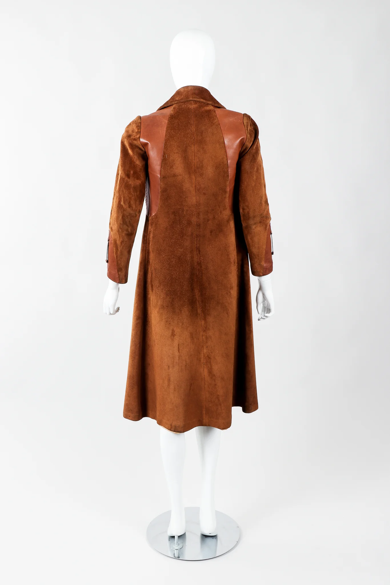 Enamel Stripe Suede Trench Coat - Image 7