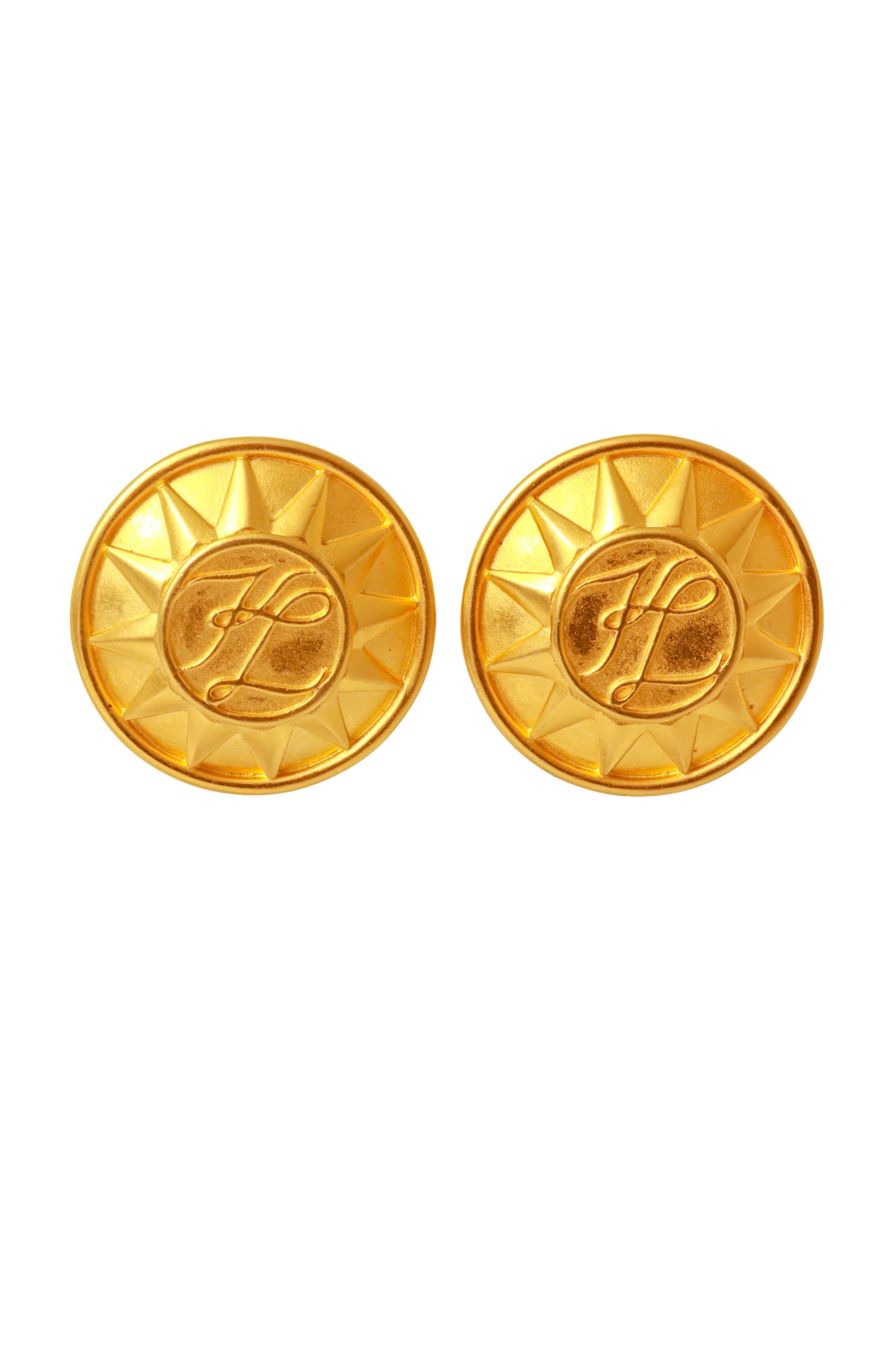Sun Button Logo Earrings
