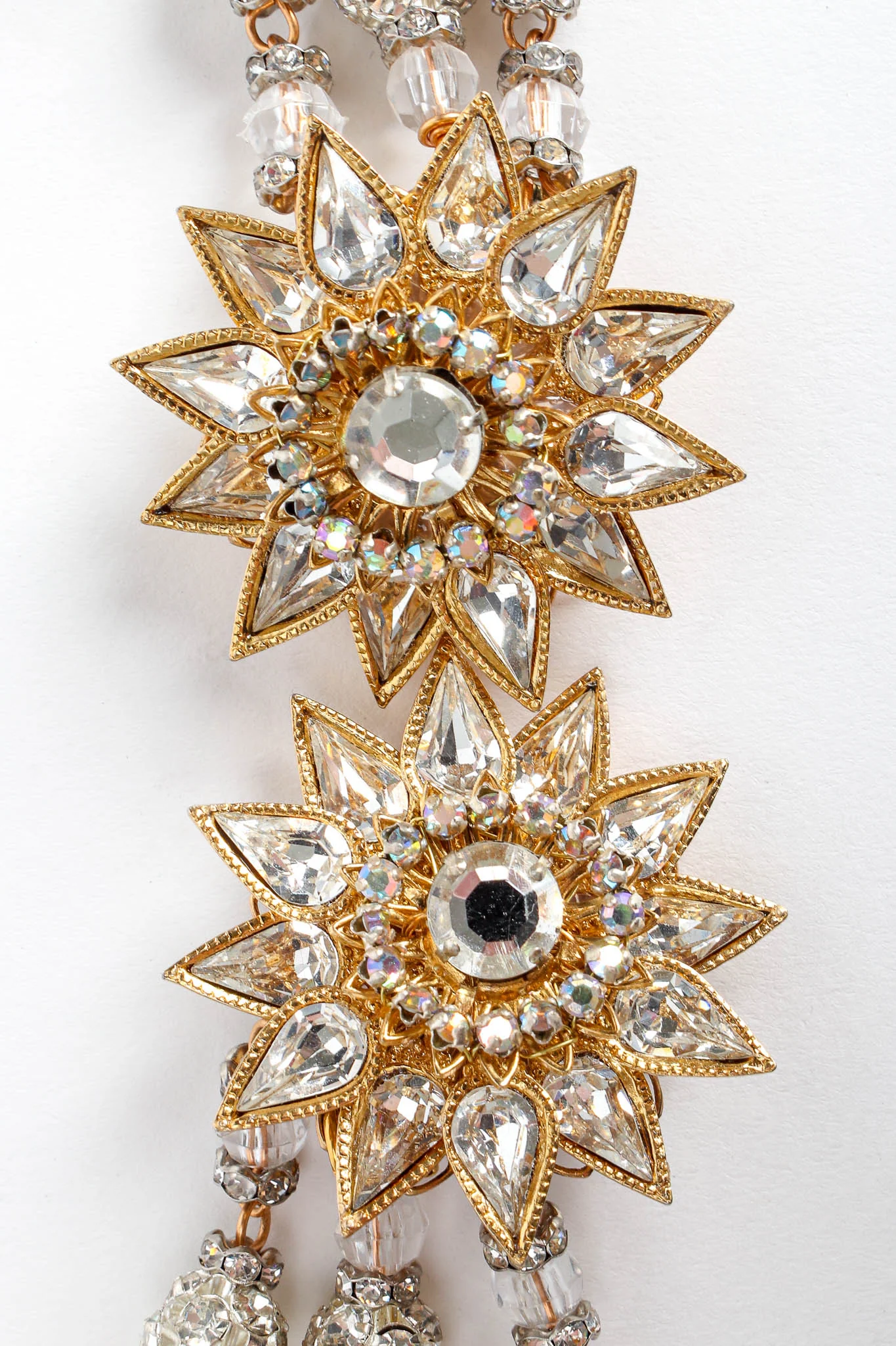 Sunflower Burst Crystal Drop Earrings - Image 5