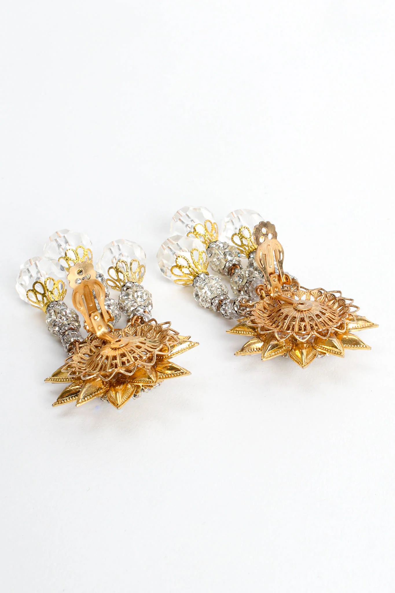 Sunflower Burst Crystal Drop Earrings - Image 7