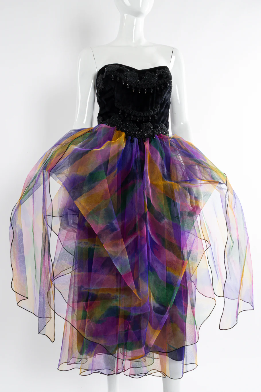 Sunset Tulle Beaded Bodice Dress - Image 3