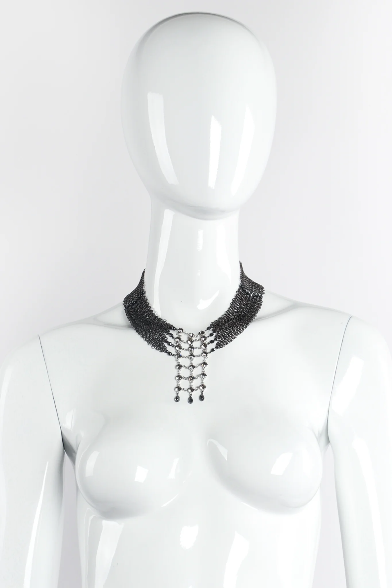 Swarovski Crystal Lattice Mesh Draped Collar