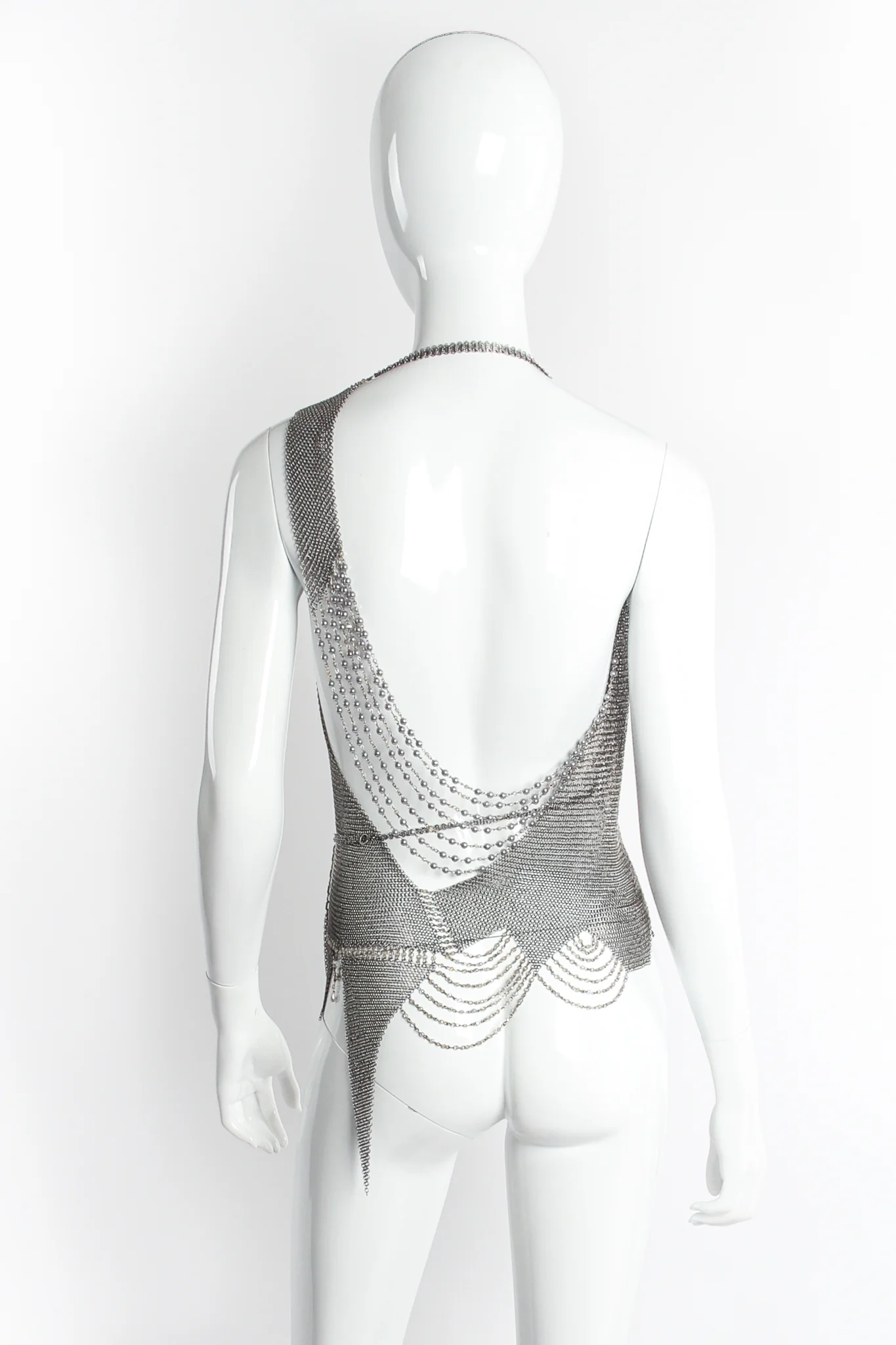 Swarovski Crystal & Pearl Draped Mesh Wrap Halter - Image 2