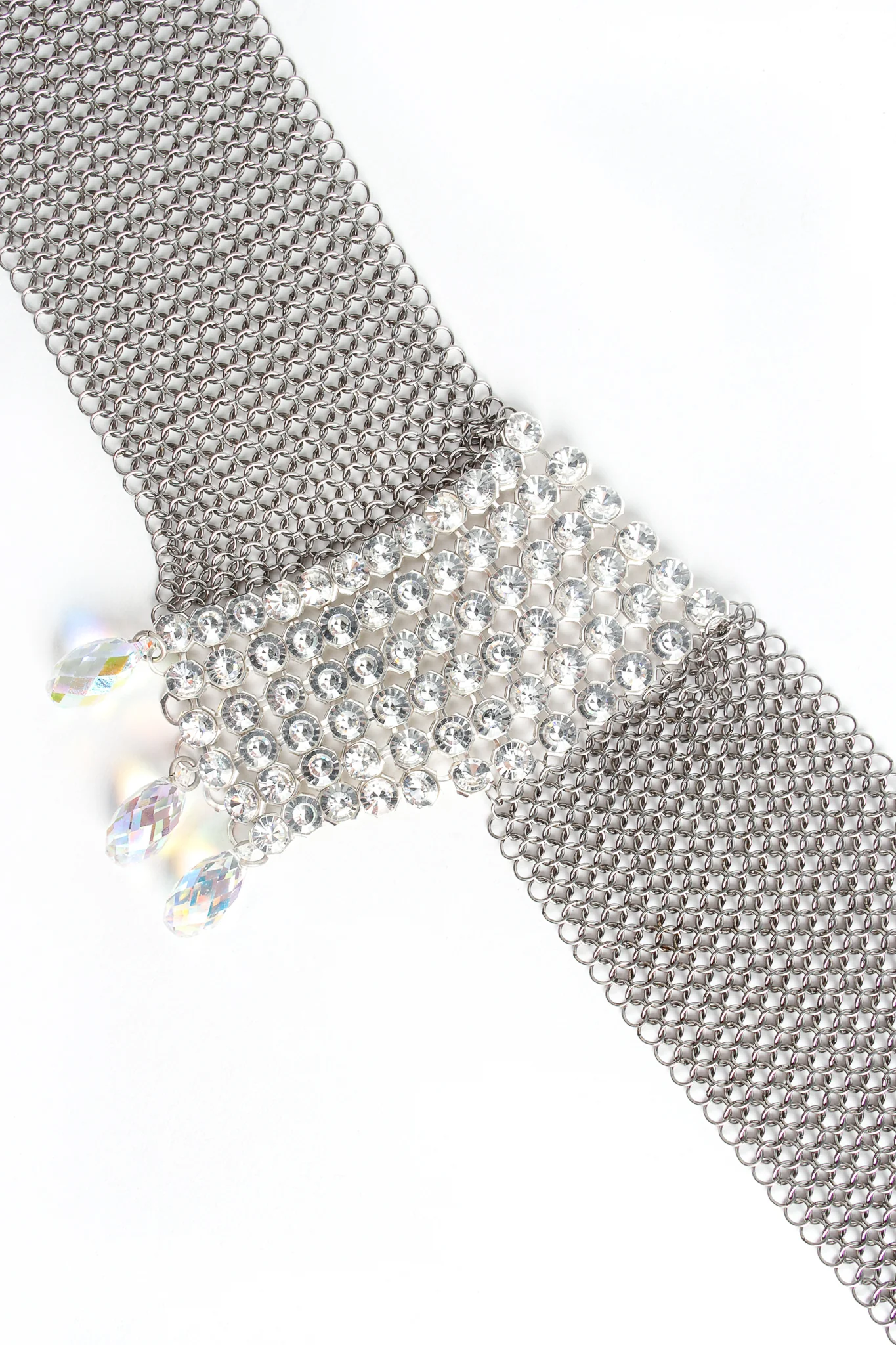 Swarovski Point Drop Pewter Mesh Choker - Image 2