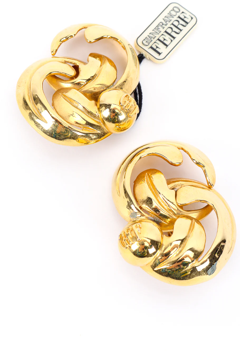 Swirl Leaf Earrings - Image 3