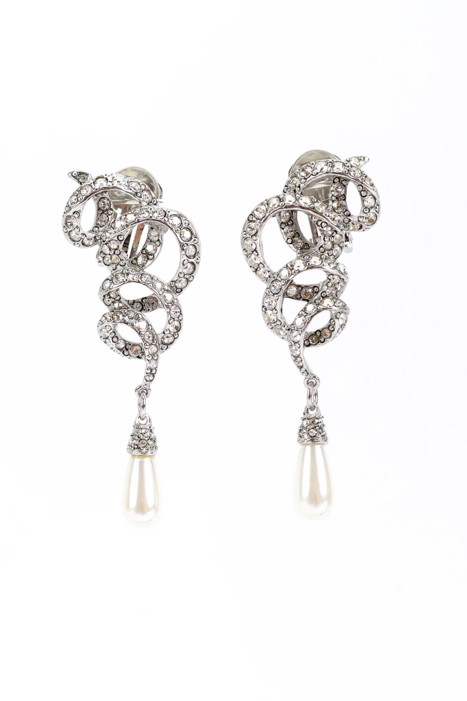 Swirl Pearl Drop Earrings