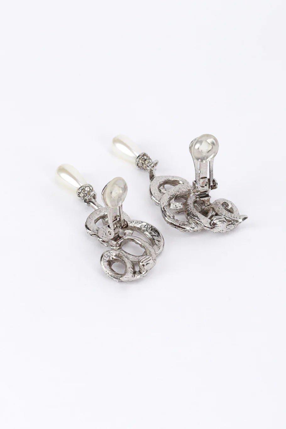Swirl Pearl Drop Earrings - Image 4
