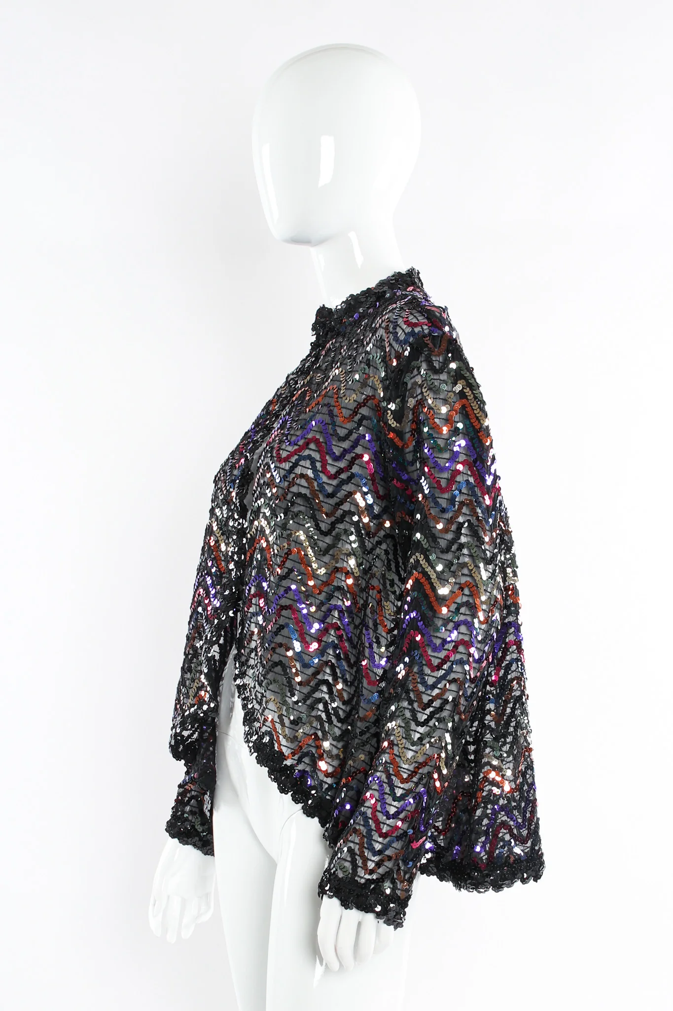 Swirl Sequin Sheer Jacket - Image 2