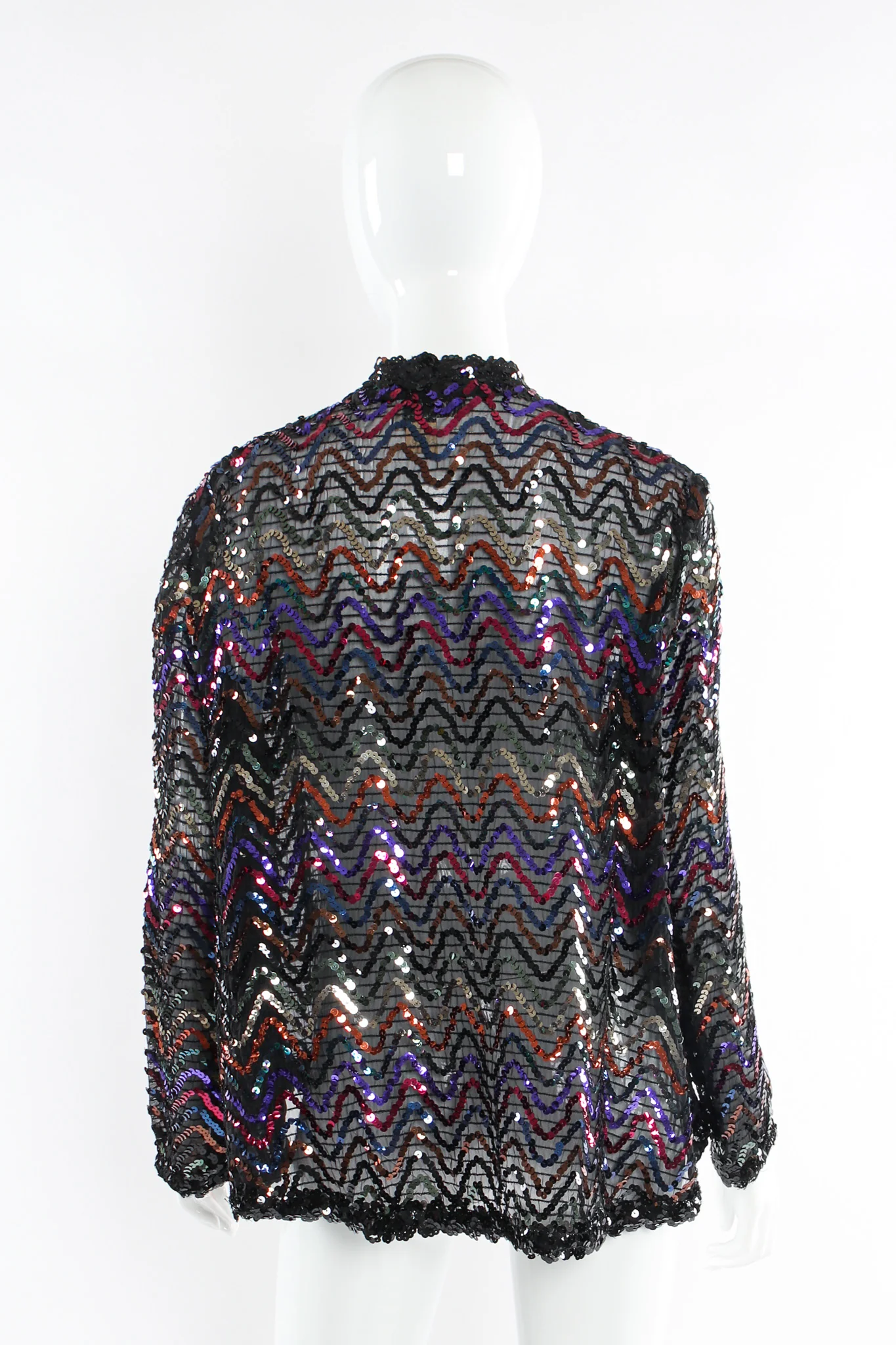 Swirl Sequin Sheer Jacket - Image 3
