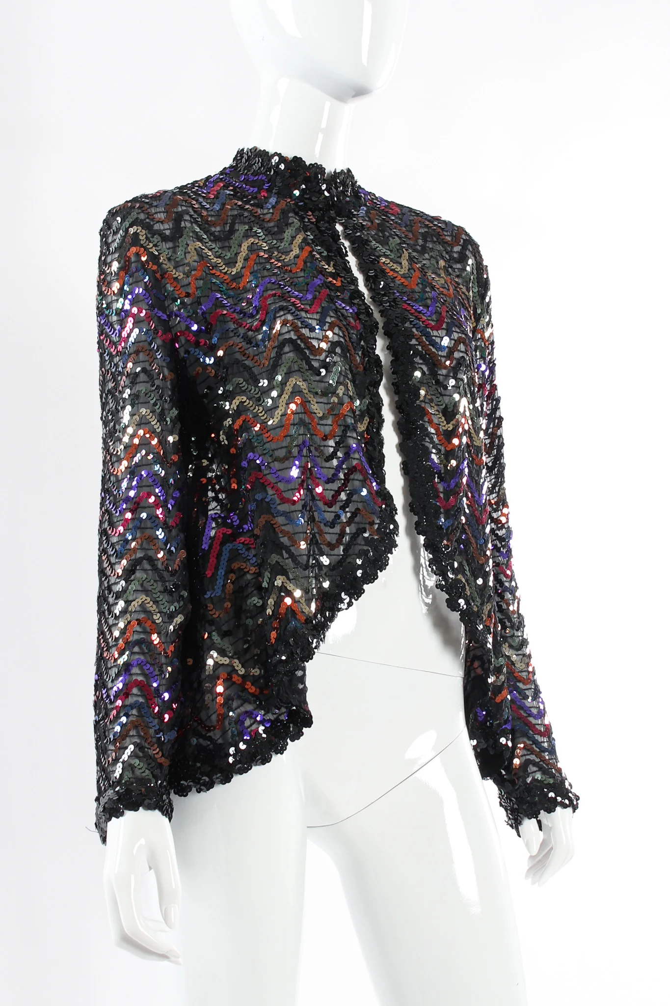 Swirl Sequin Sheer Jacket - Image 4