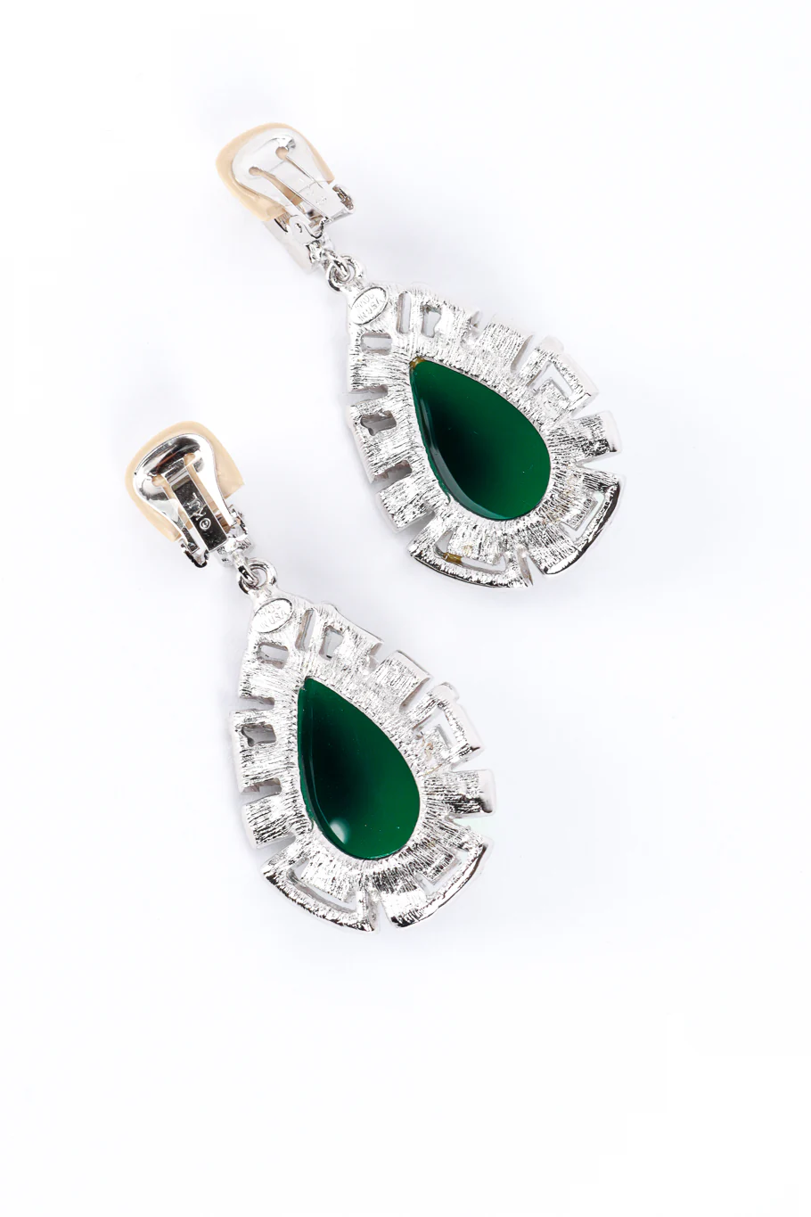 Teardrop Cabochon & Crystal Earrings - Image 4