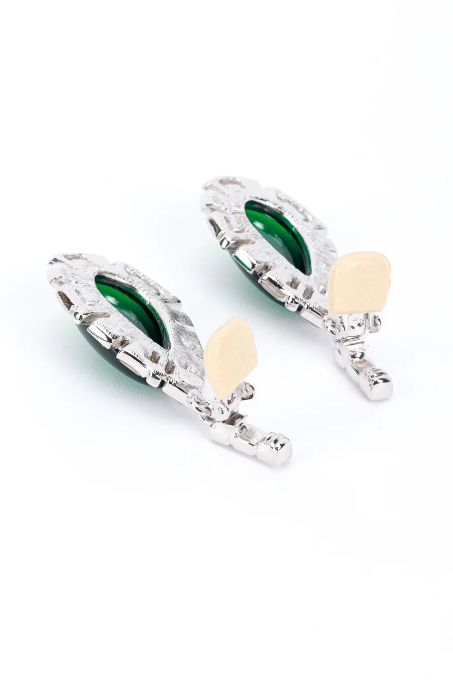 Teardrop Cabochon & Crystal Earrings - Image 5