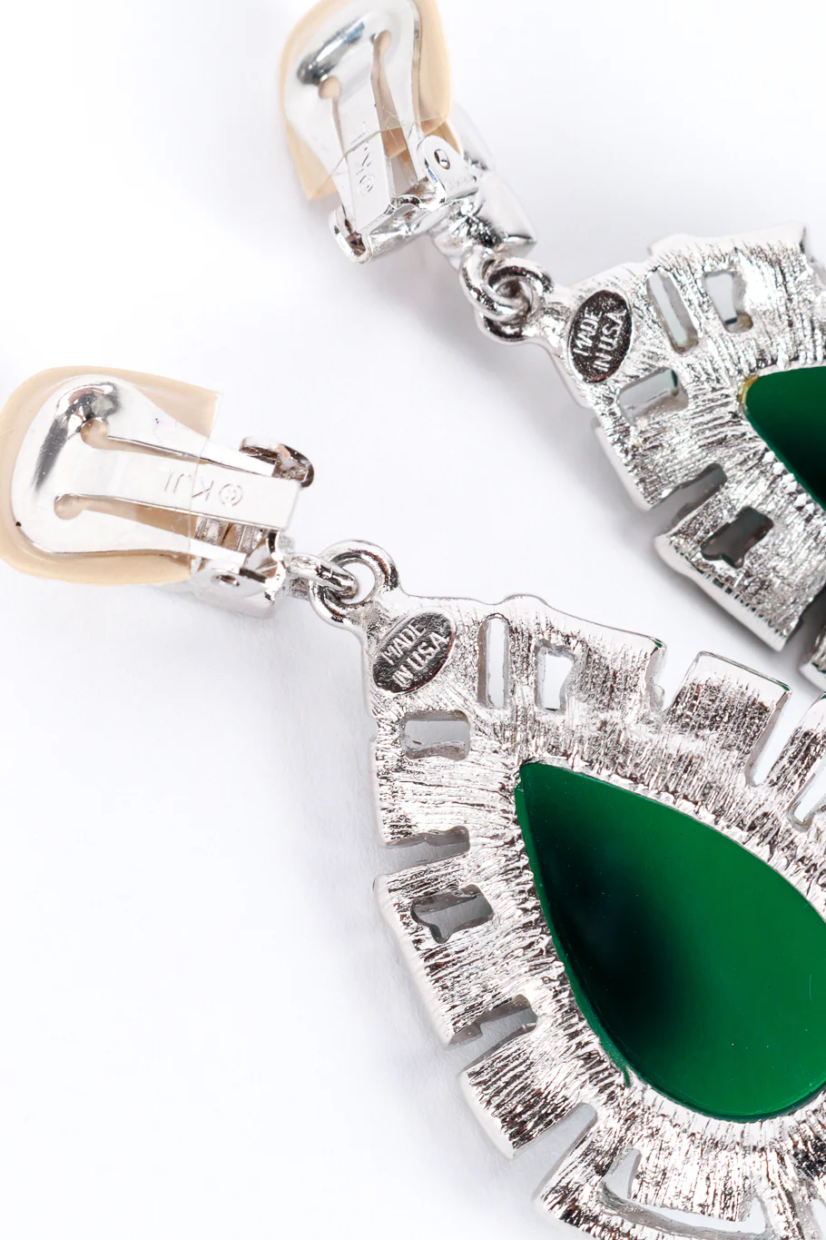 Teardrop Cabochon & Crystal Earrings - Image 7