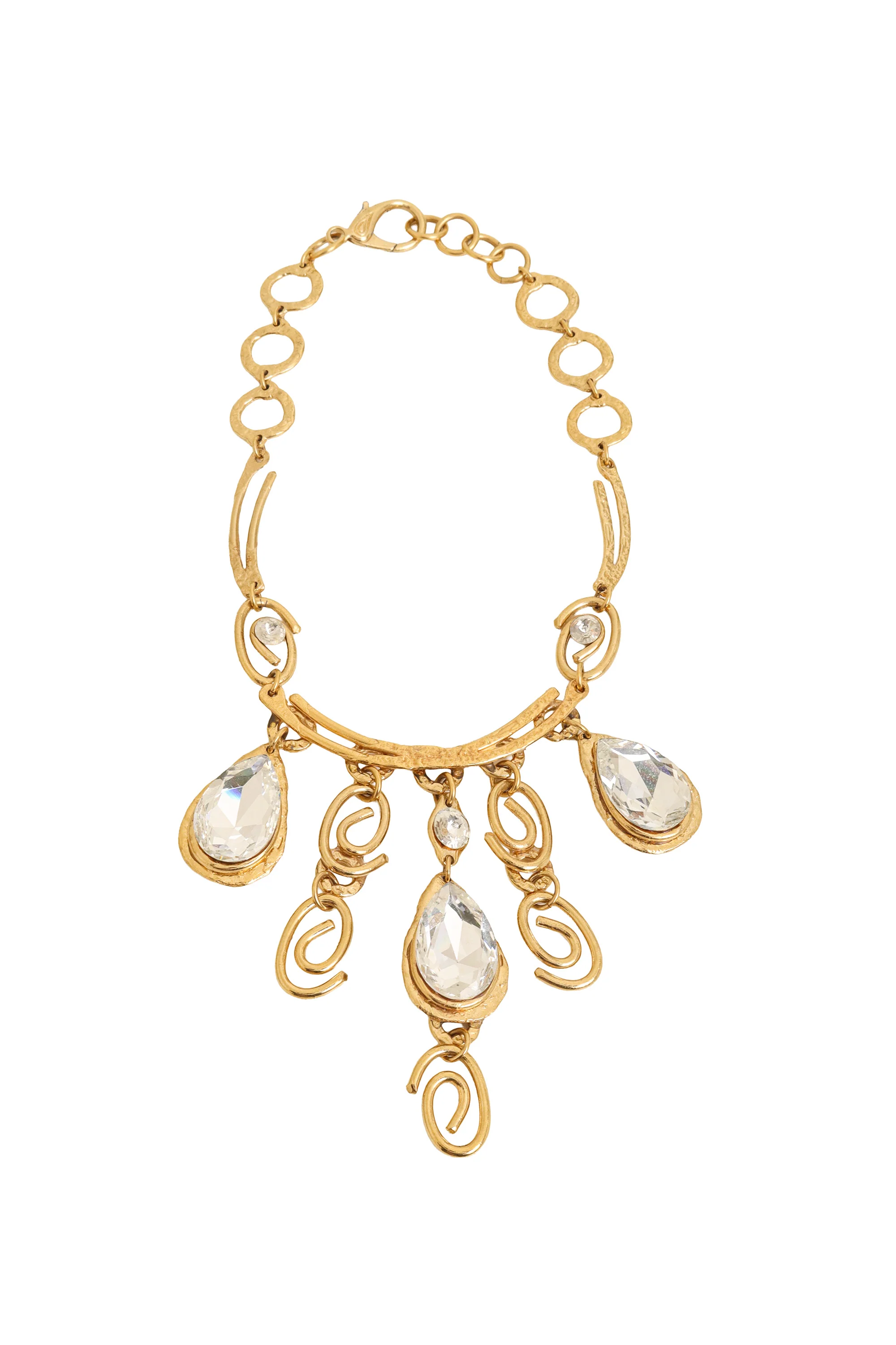 Teardrop Crystal Swirl Necklace