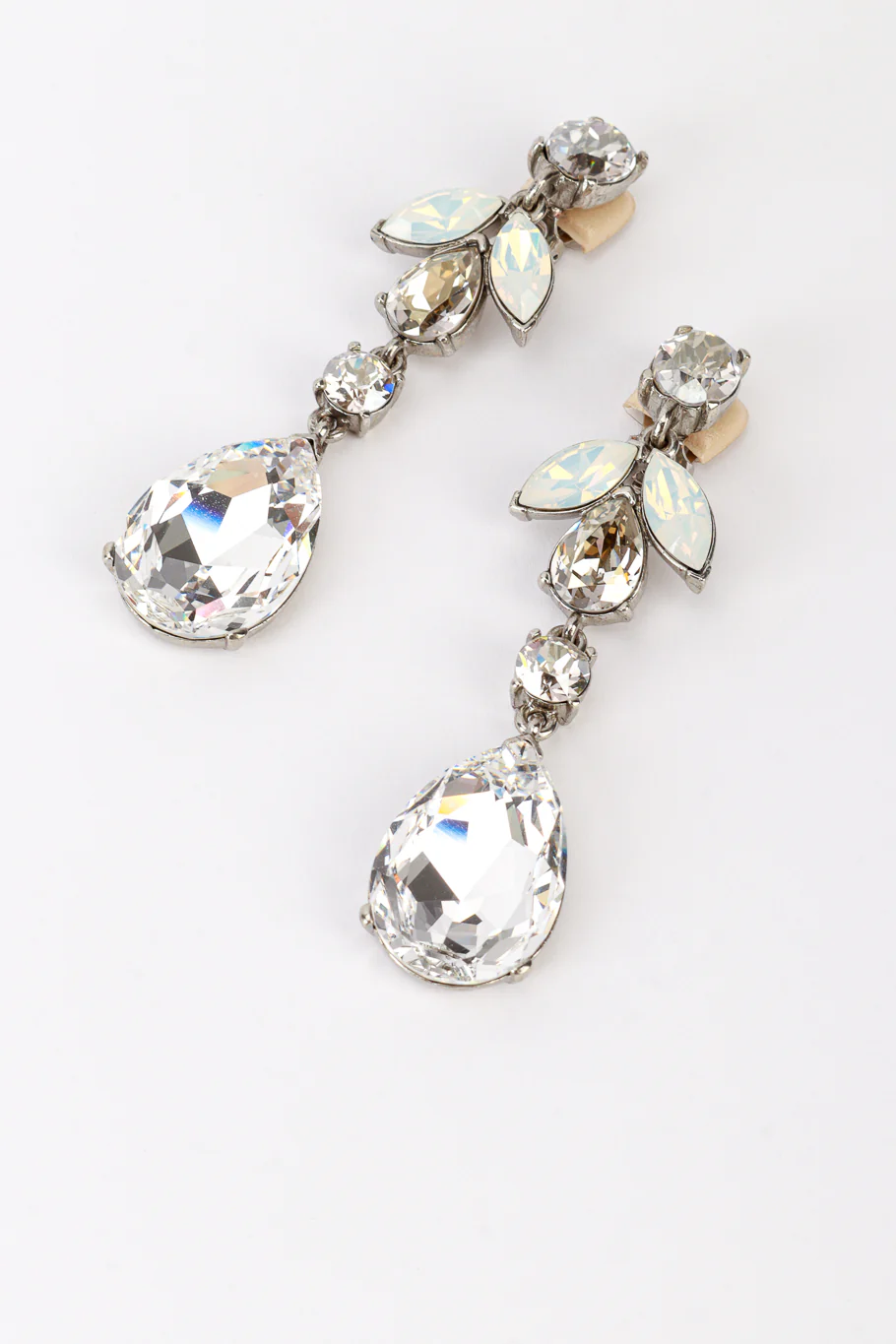 Teardrop Gem Drop Earrings - Image 3