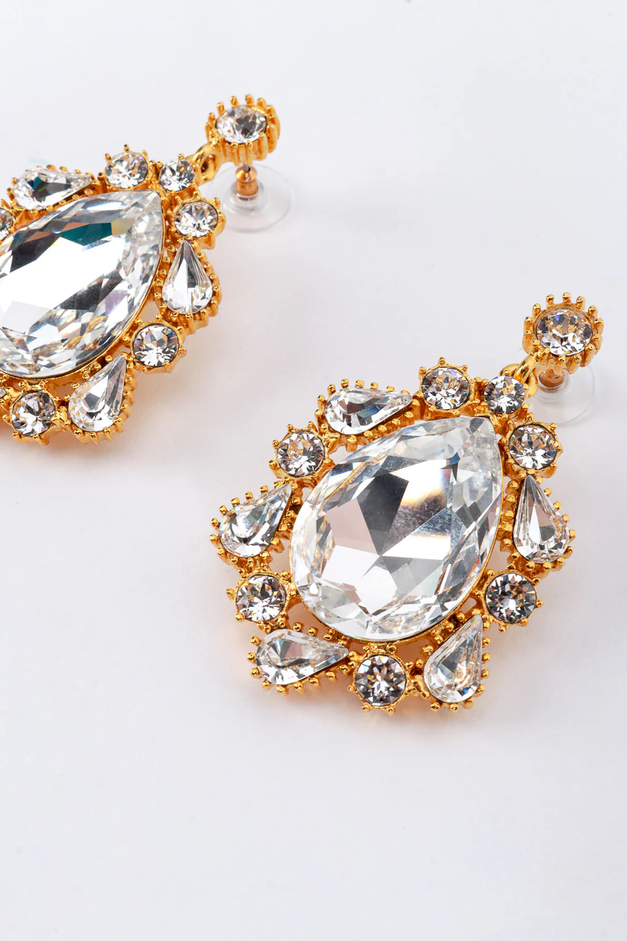 Teardrop Mirror Gem Earrings - Image 3