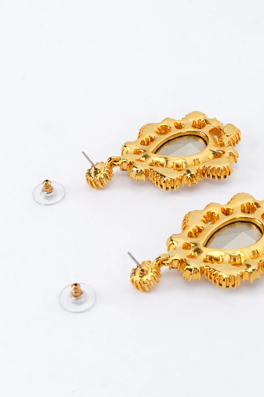 Teardrop Mirror Gem Earrings - Image 4