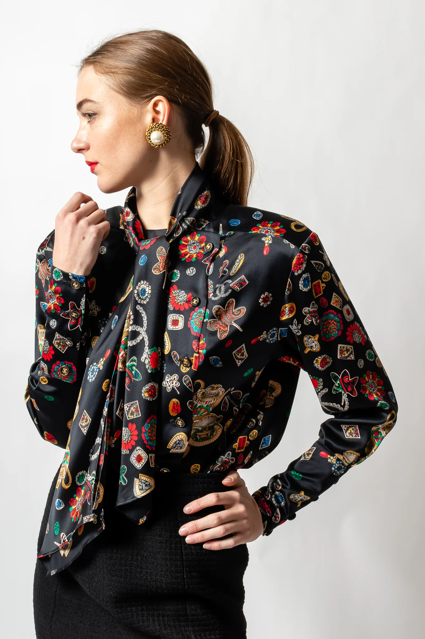 Teatime Jewels Silk Scarf Blouse - Image 2