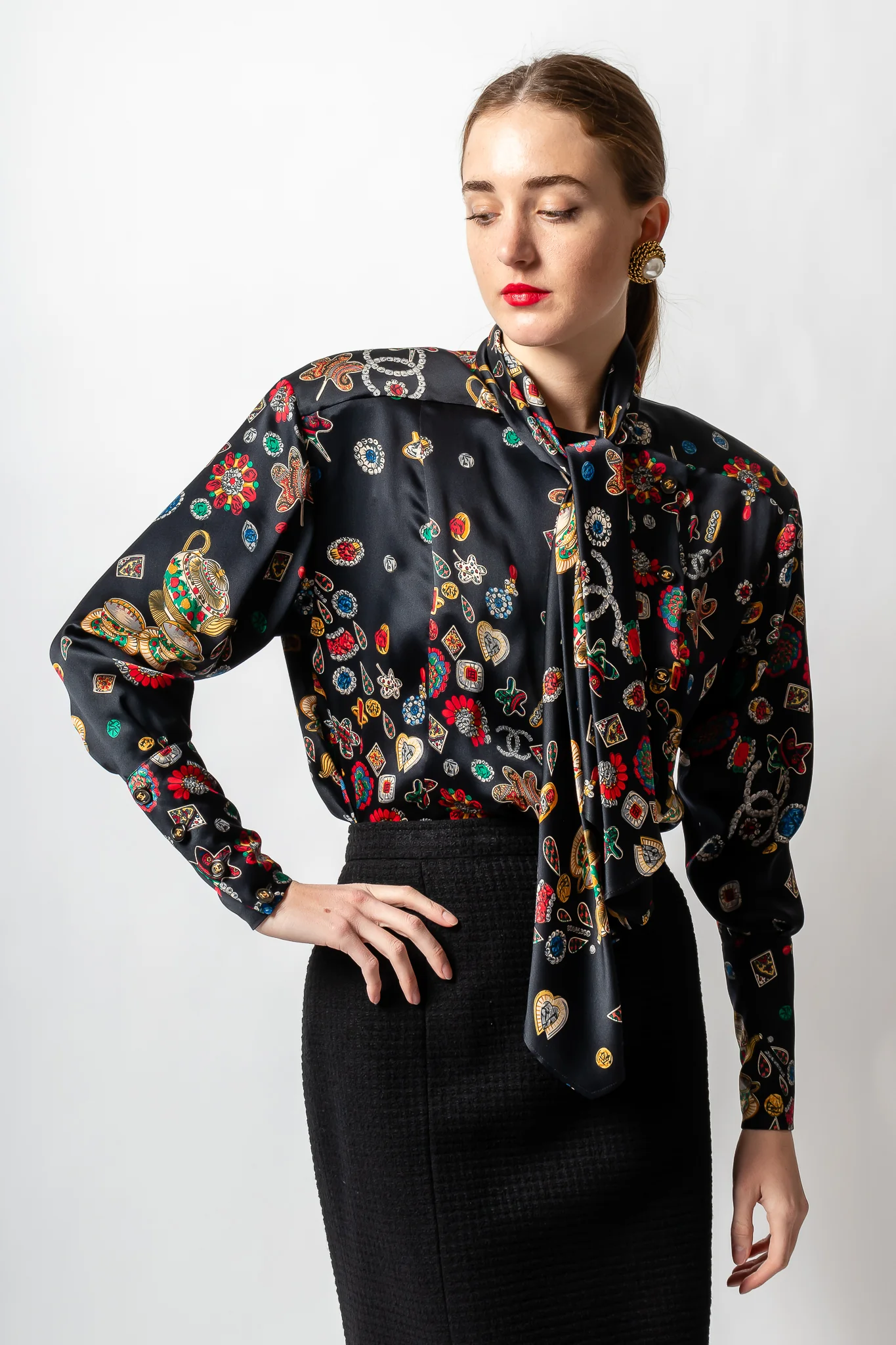Teatime Jewels Silk Scarf Blouse - Image 3