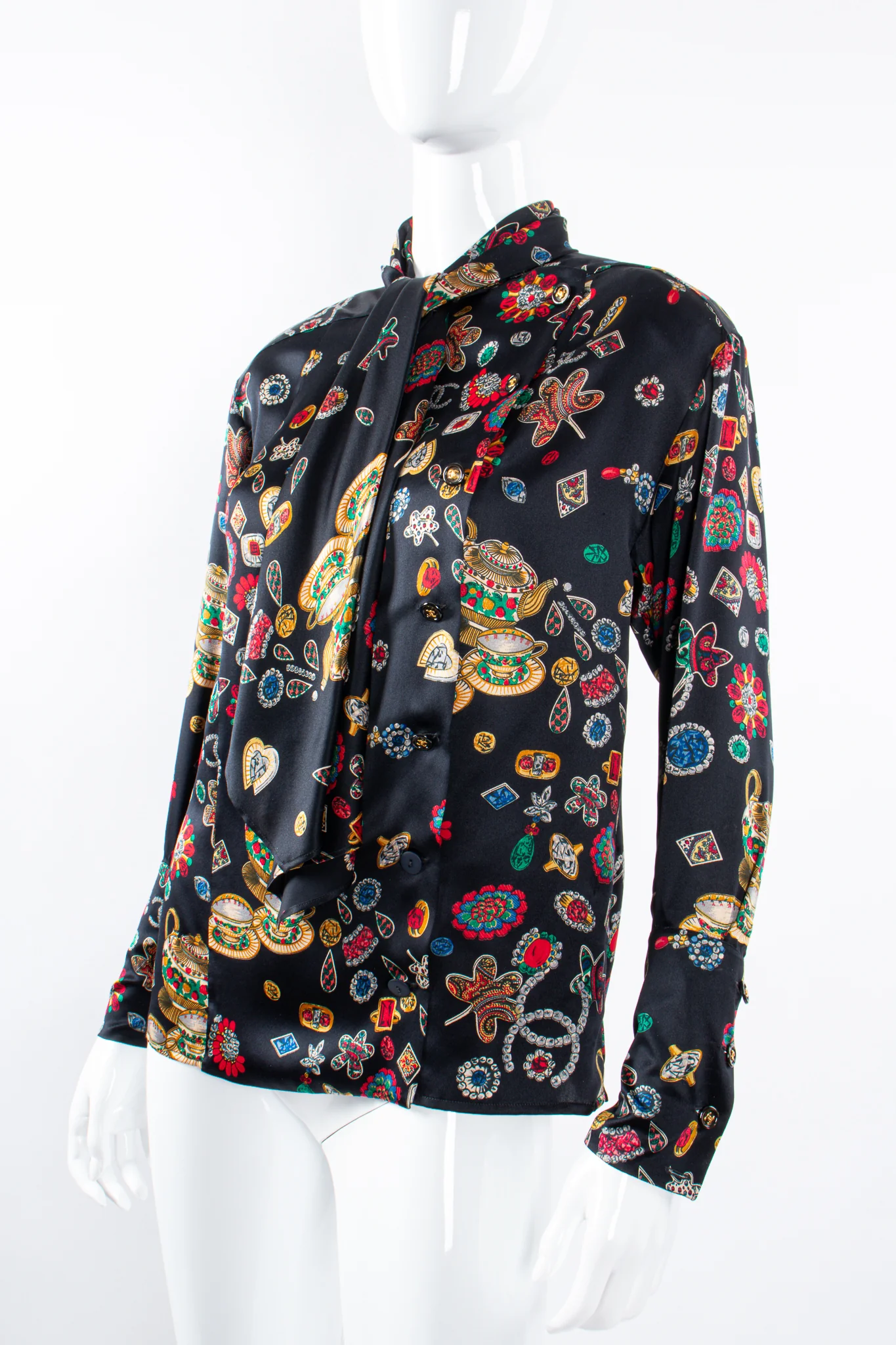 Teatime Jewels Silk Scarf Blouse - Image 8