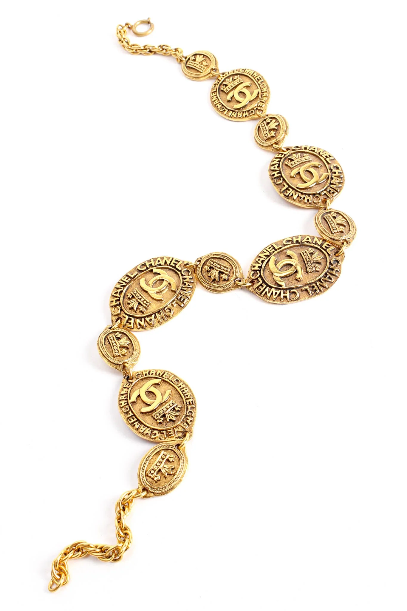 Test 1980's Crown CC Logo Coin Necklace