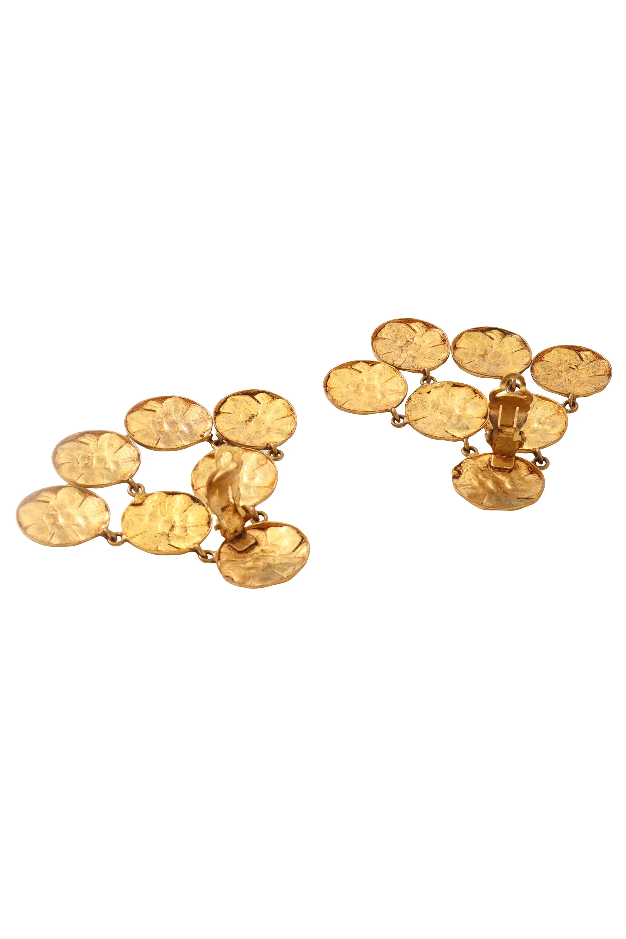 Textured Disc Cluster Earrings - Image 5