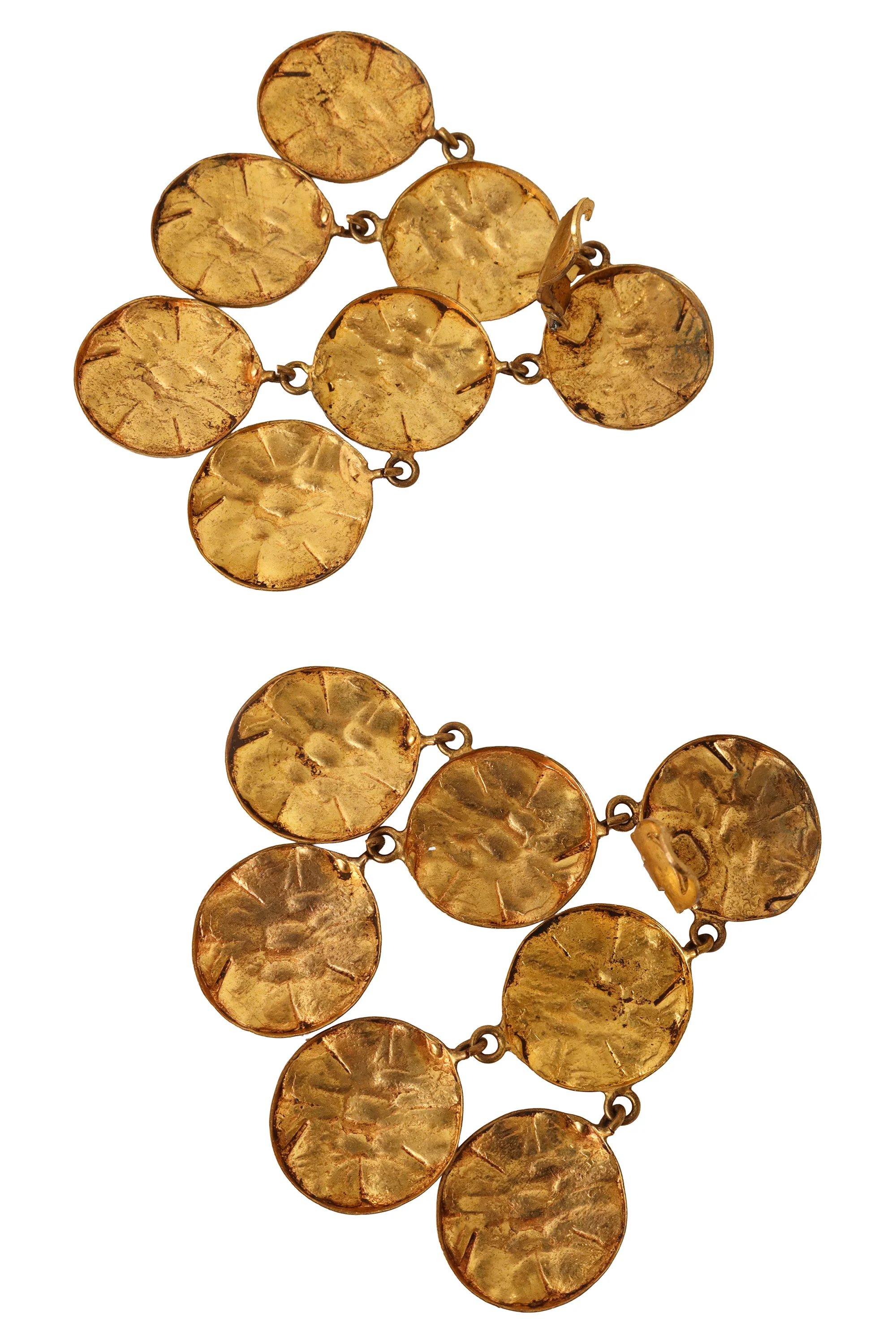 Textured Disc Cluster Earrings - Image 6