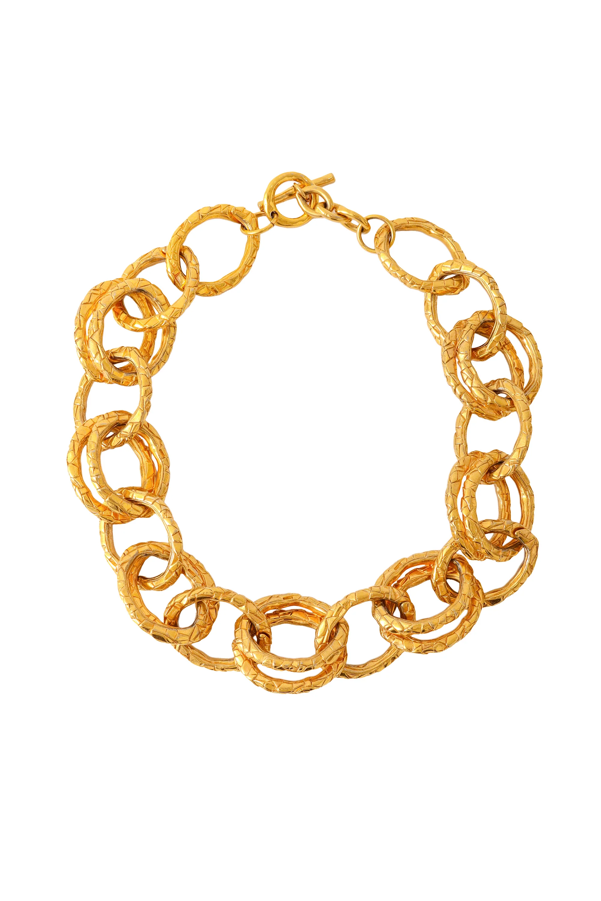Textured Double Link Chain Collar