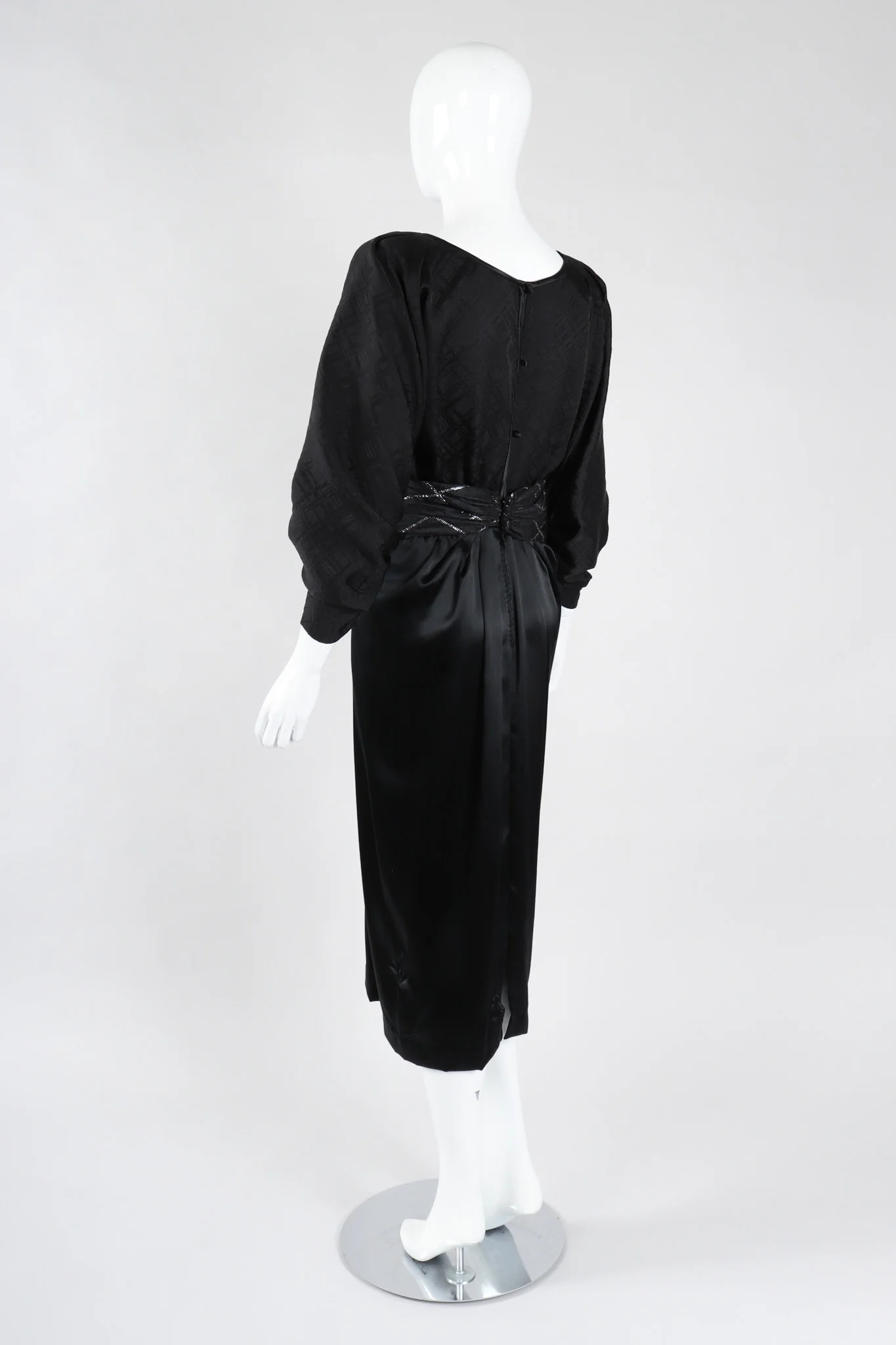 Textured Silk Dolman Sleeve Dress - Image 7