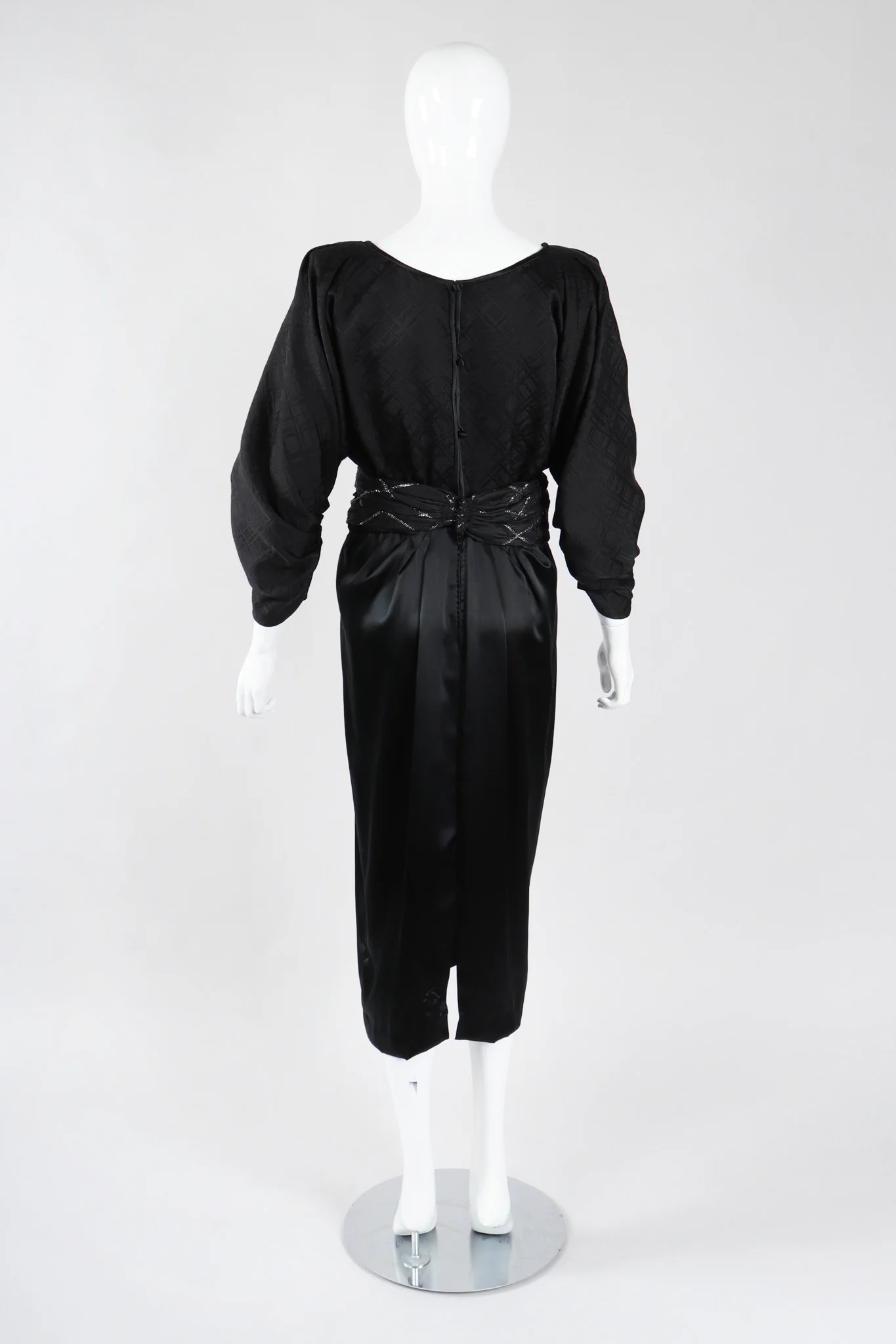 Textured Silk Dolman Sleeve Dress - Image 8