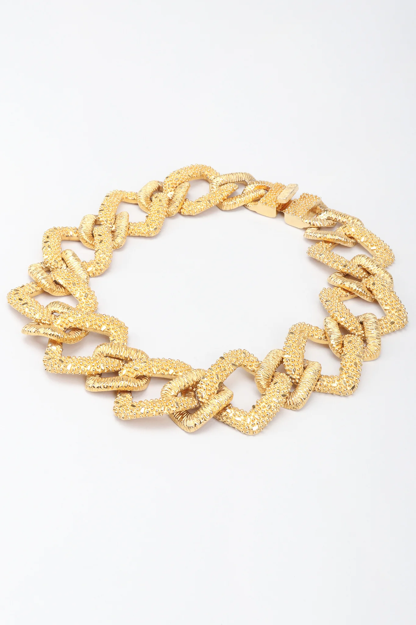 Textured Square Chain Necklace - Image 5