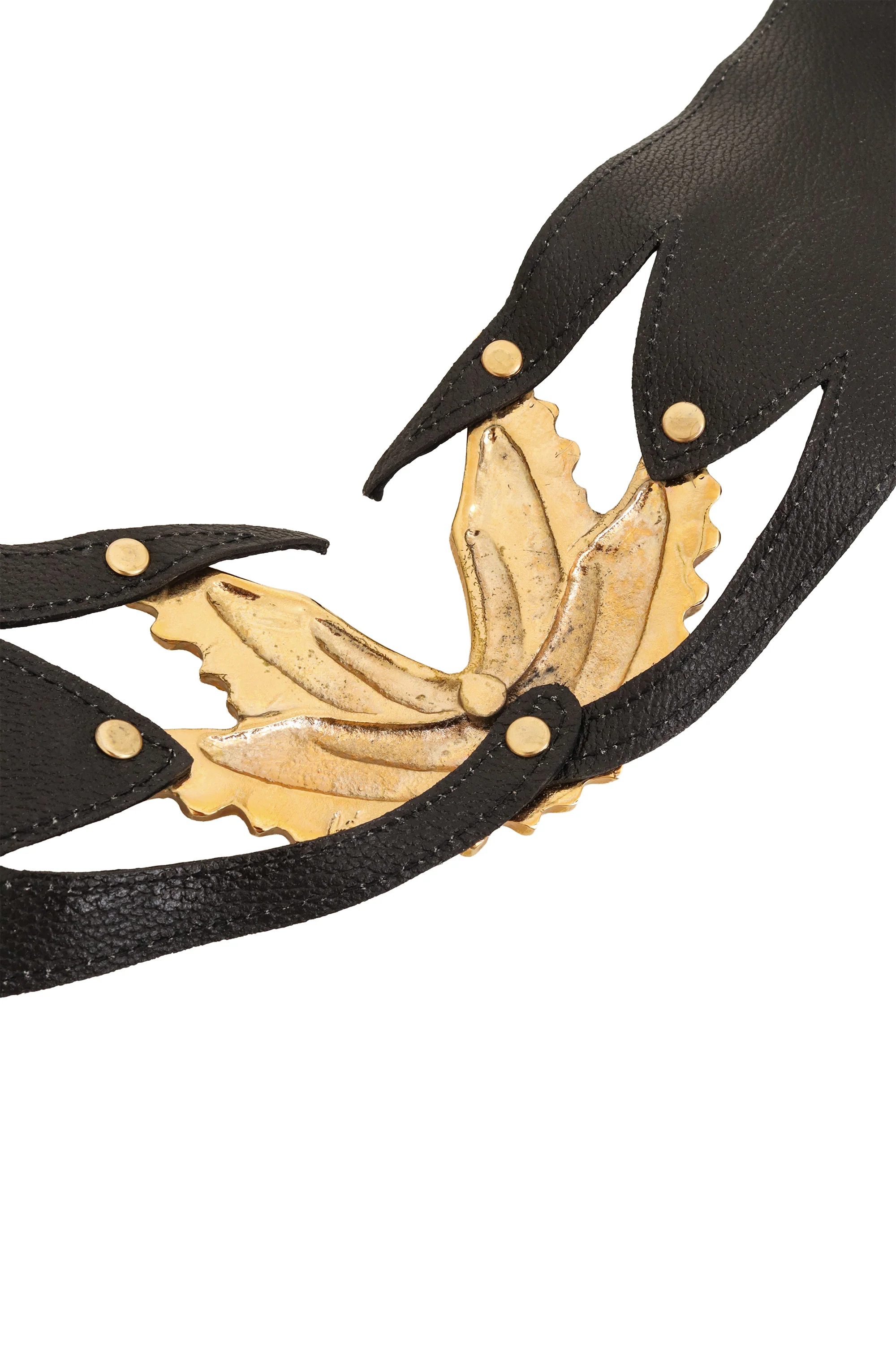Textured Suede Crystal Wing Belt - Image 4