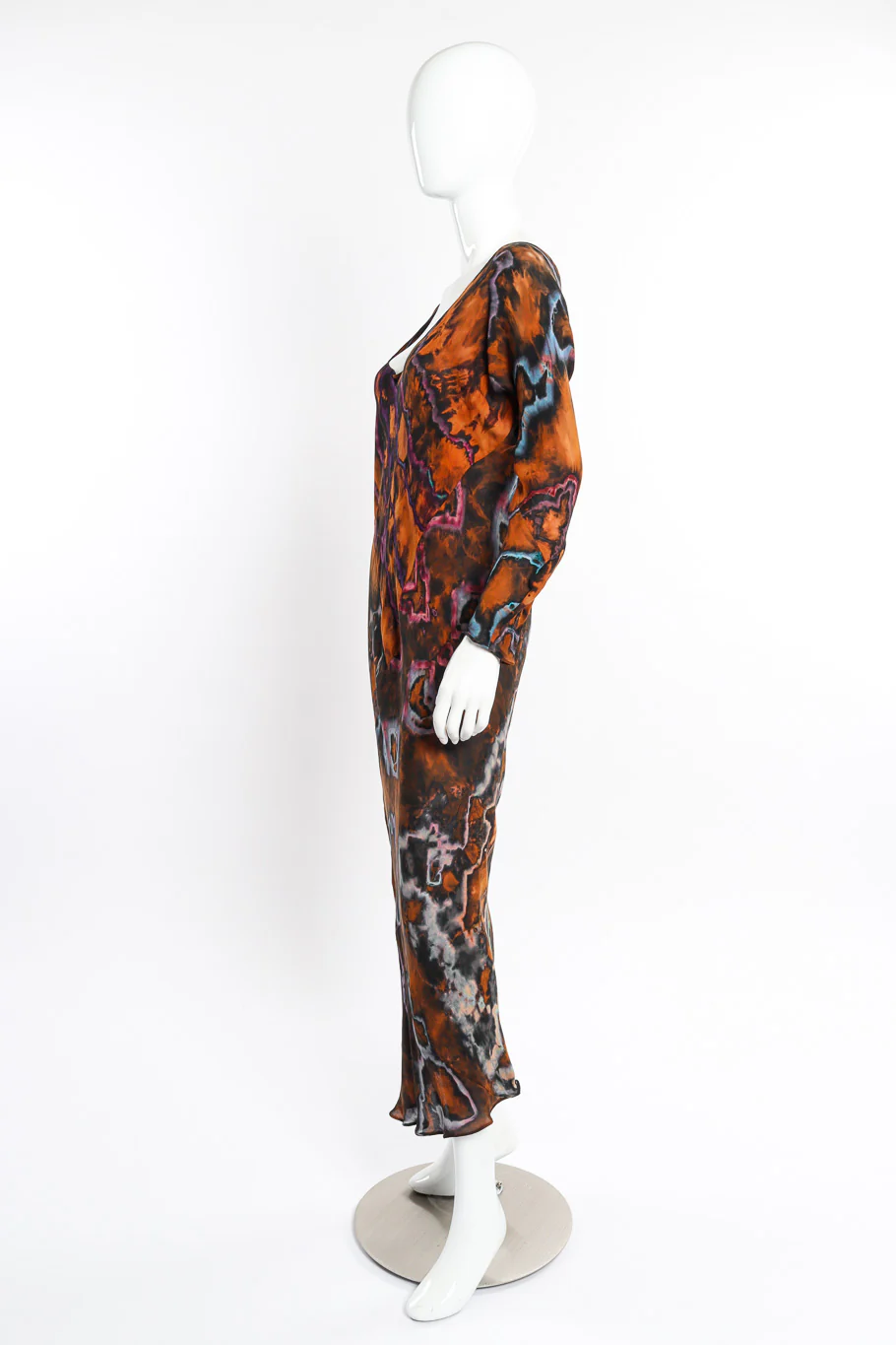 Tie Dye Silk Bias Dress - Image 3