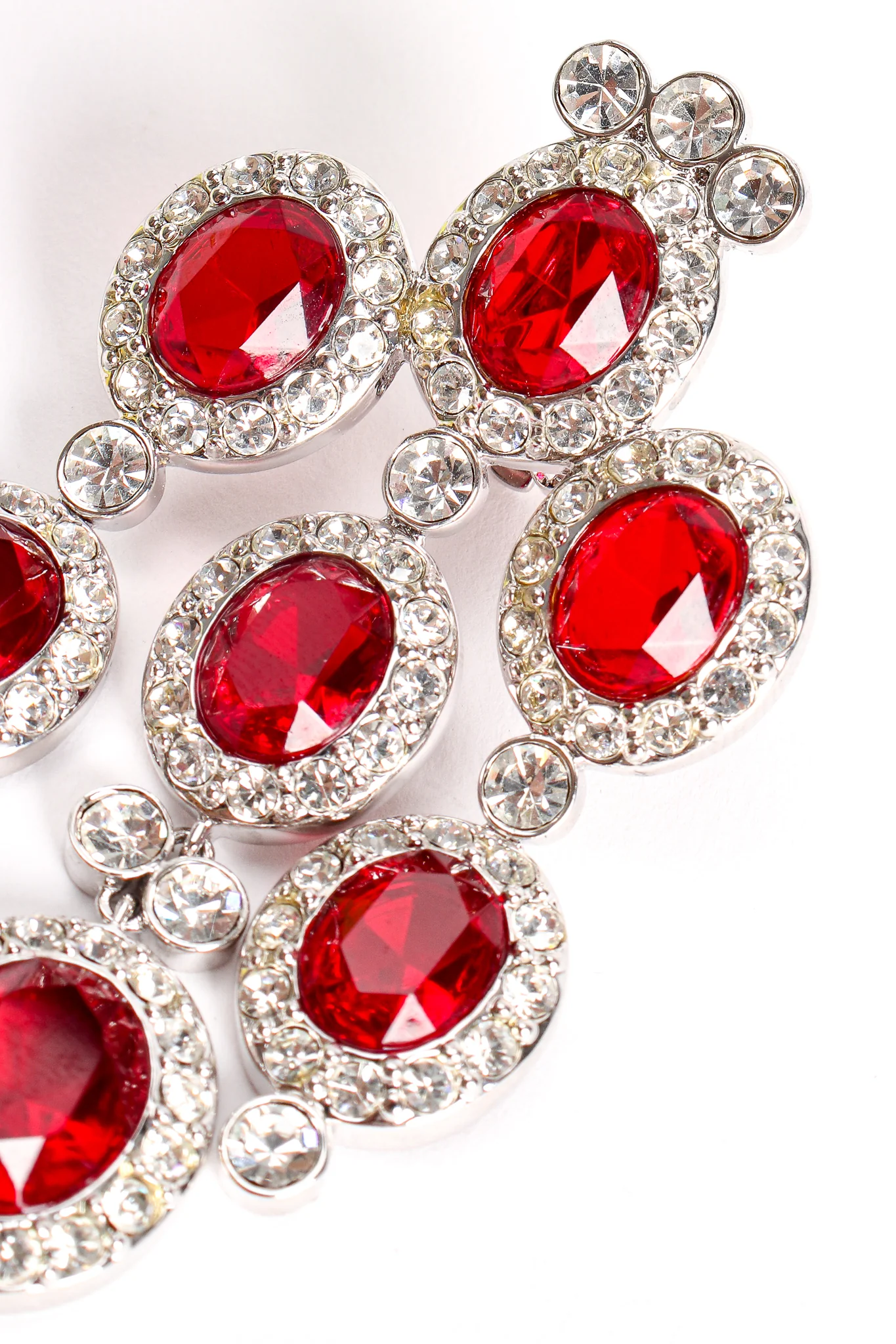 Ruby Rhinestone Chandelier Earrings - Image 8