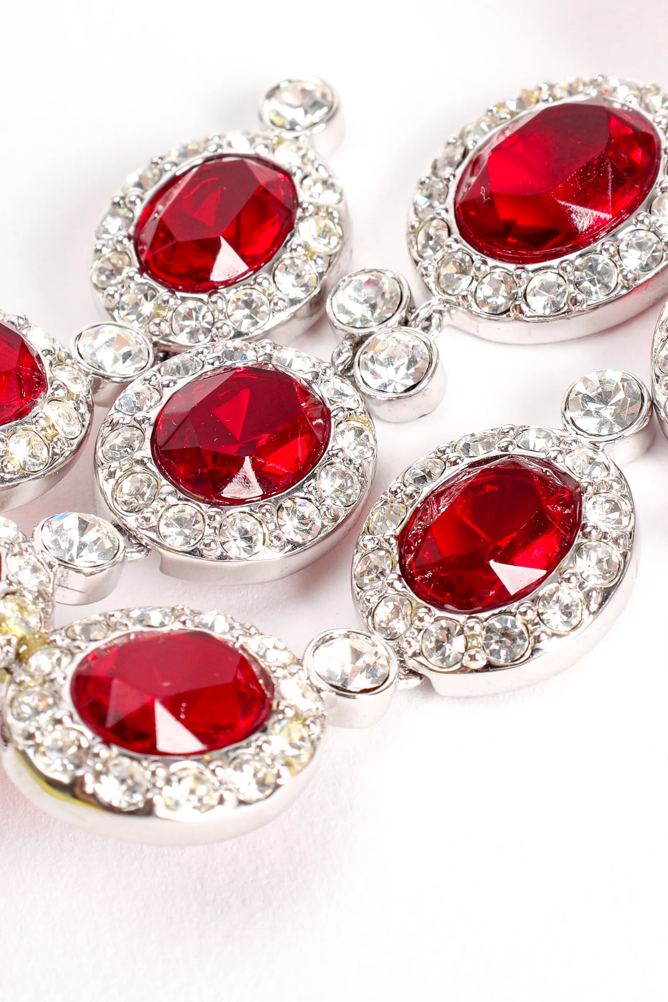 Ruby Rhinestone Chandelier Earrings - Image 9