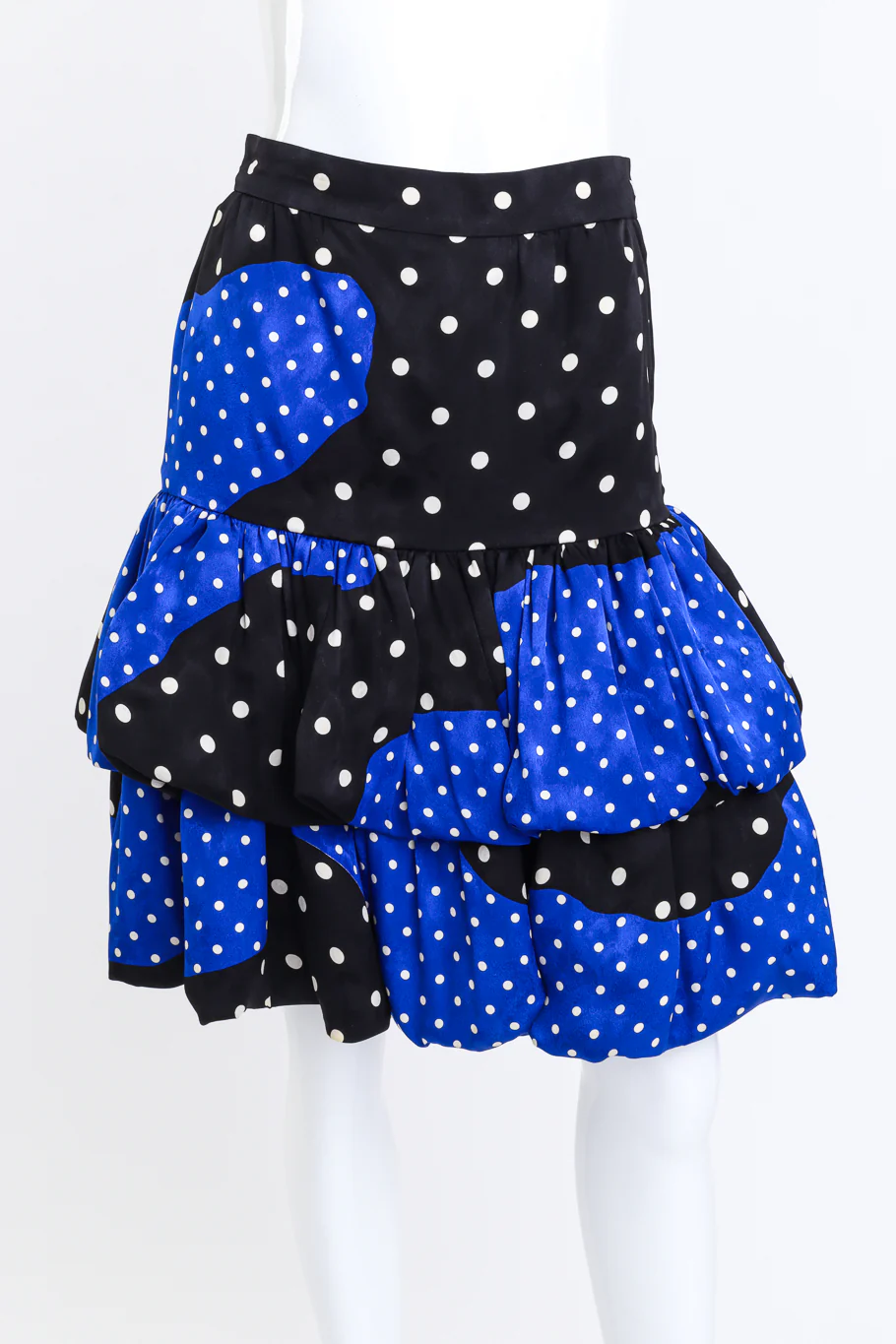 Tiered Color Block Polka Dot Skirt