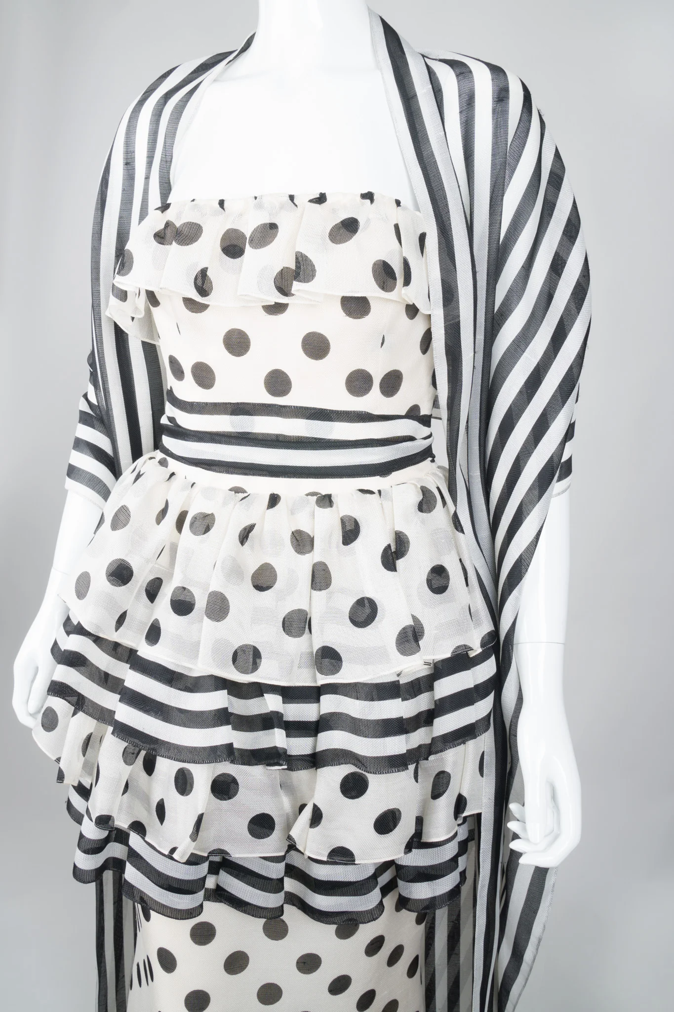 Tiered Polka Dot Peplum Gown - Image 13