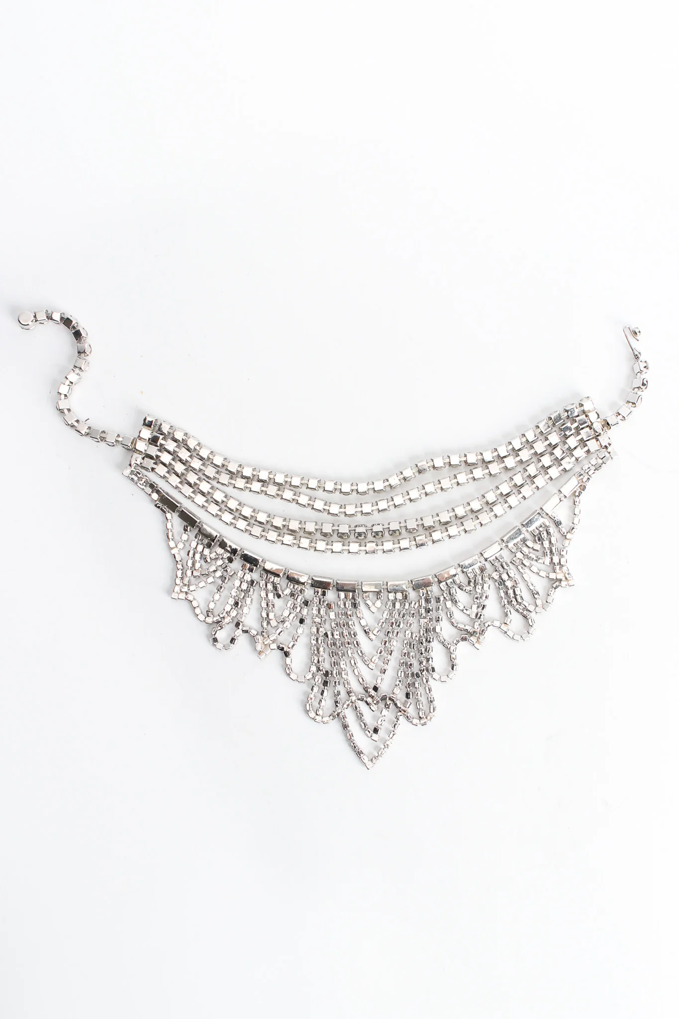 Tiered Rhinestone Waterfall Choker Necklace - Image 3