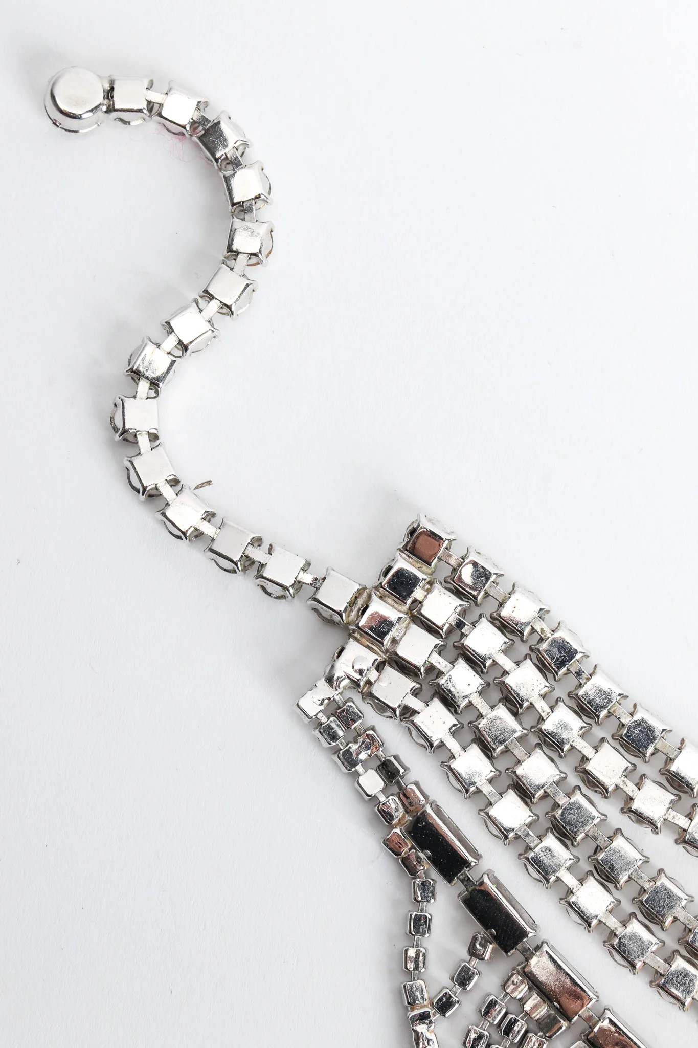 Tiered Rhinestone Waterfall Choker Necklace - Image 8